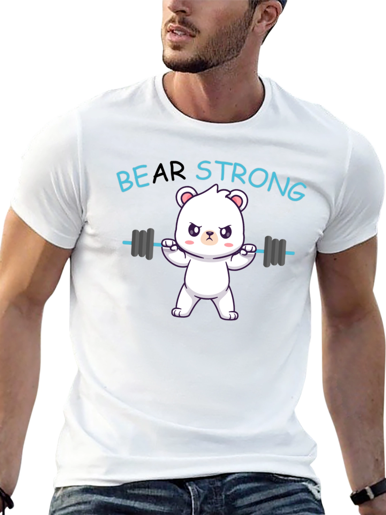Bear Strong Graphic T-Shirt - Black