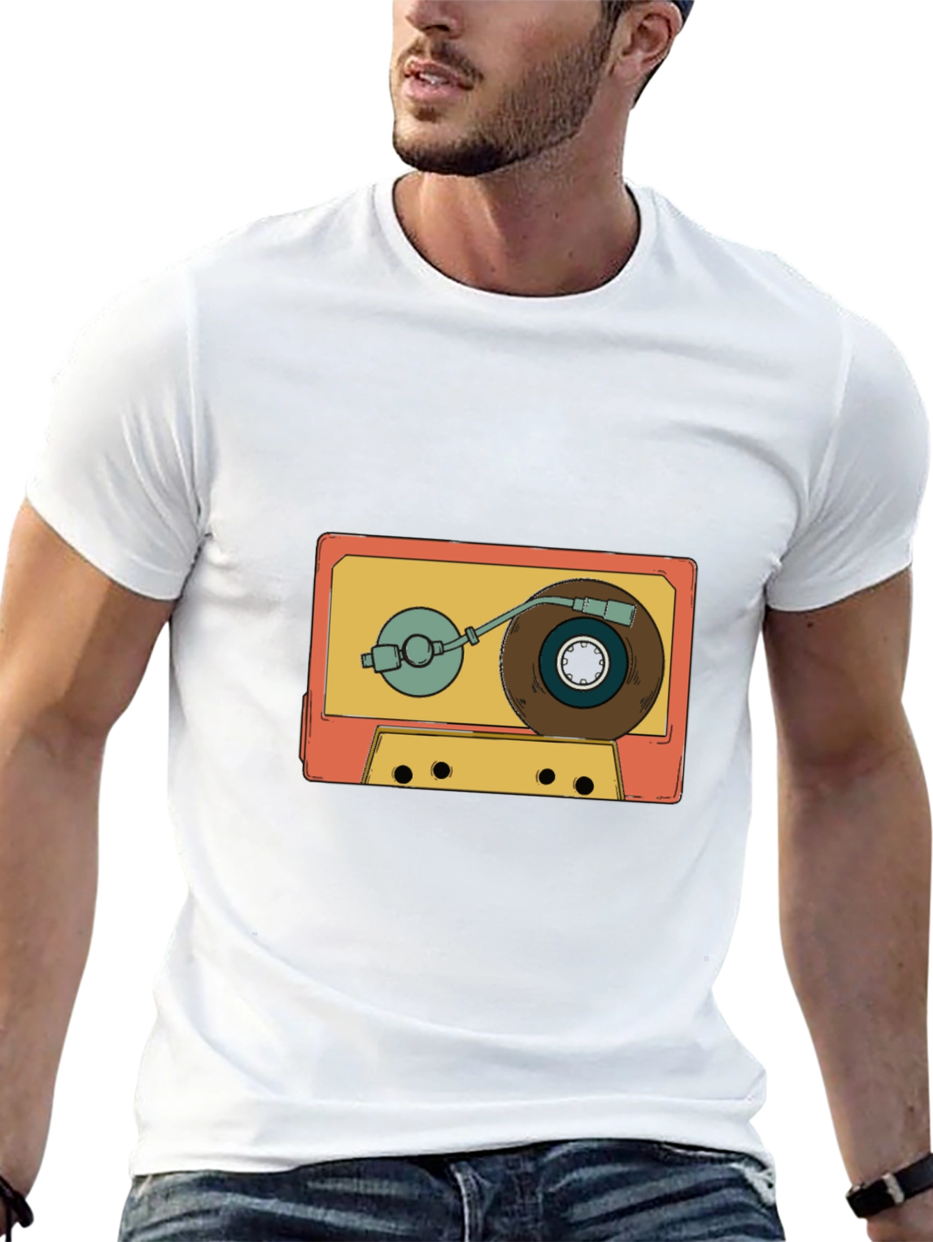 Retro Cassette Turntable Graphic T-Shirt