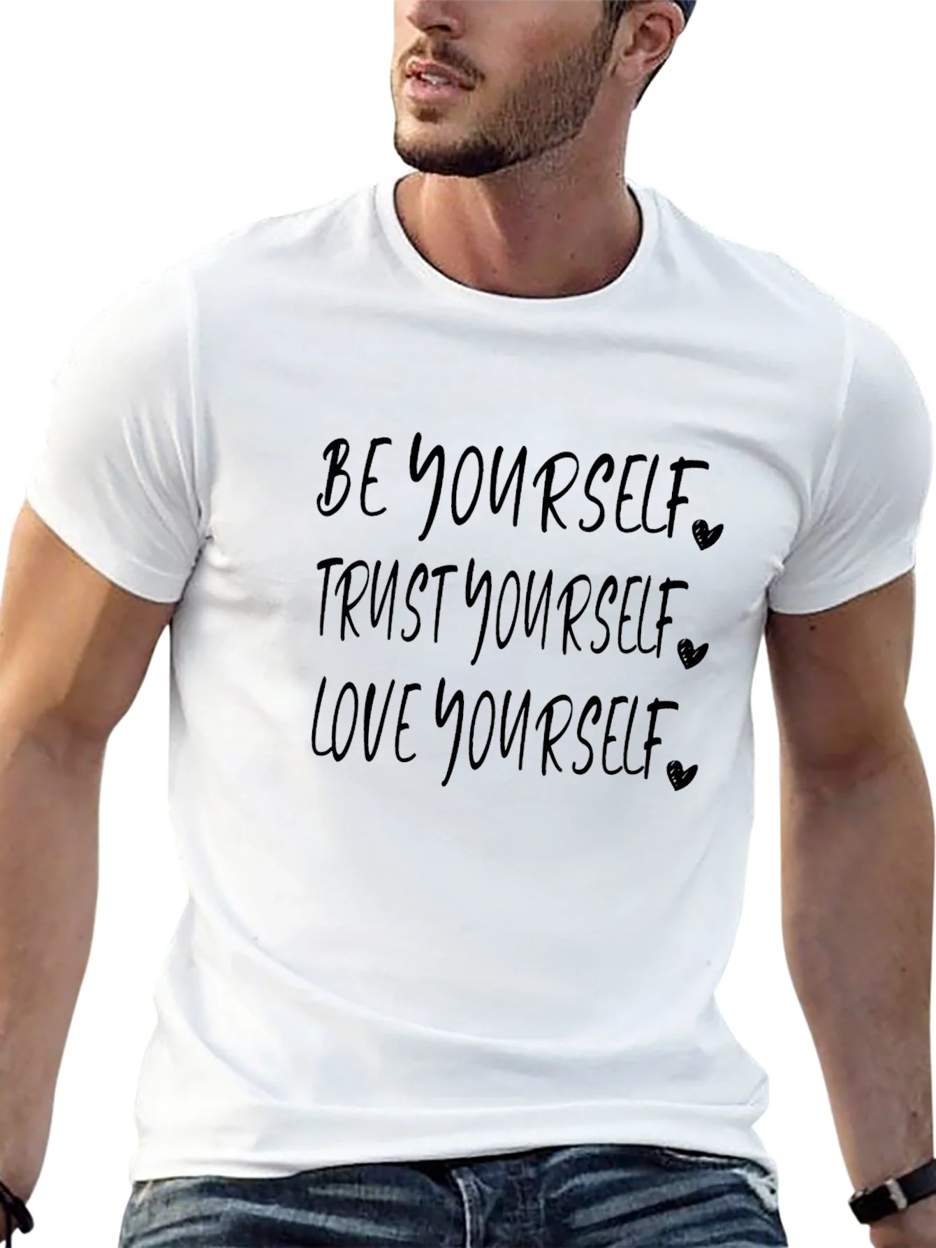 Be Yourself Graphic Tee - Inspirational Message Black T-Shirt