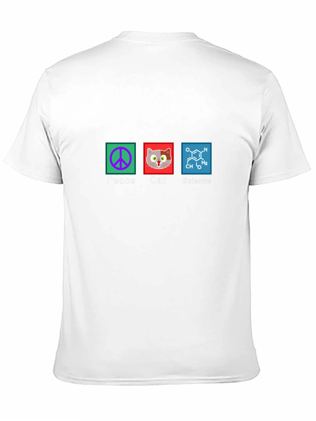 Peace Cat Science Graphic T-Shirt