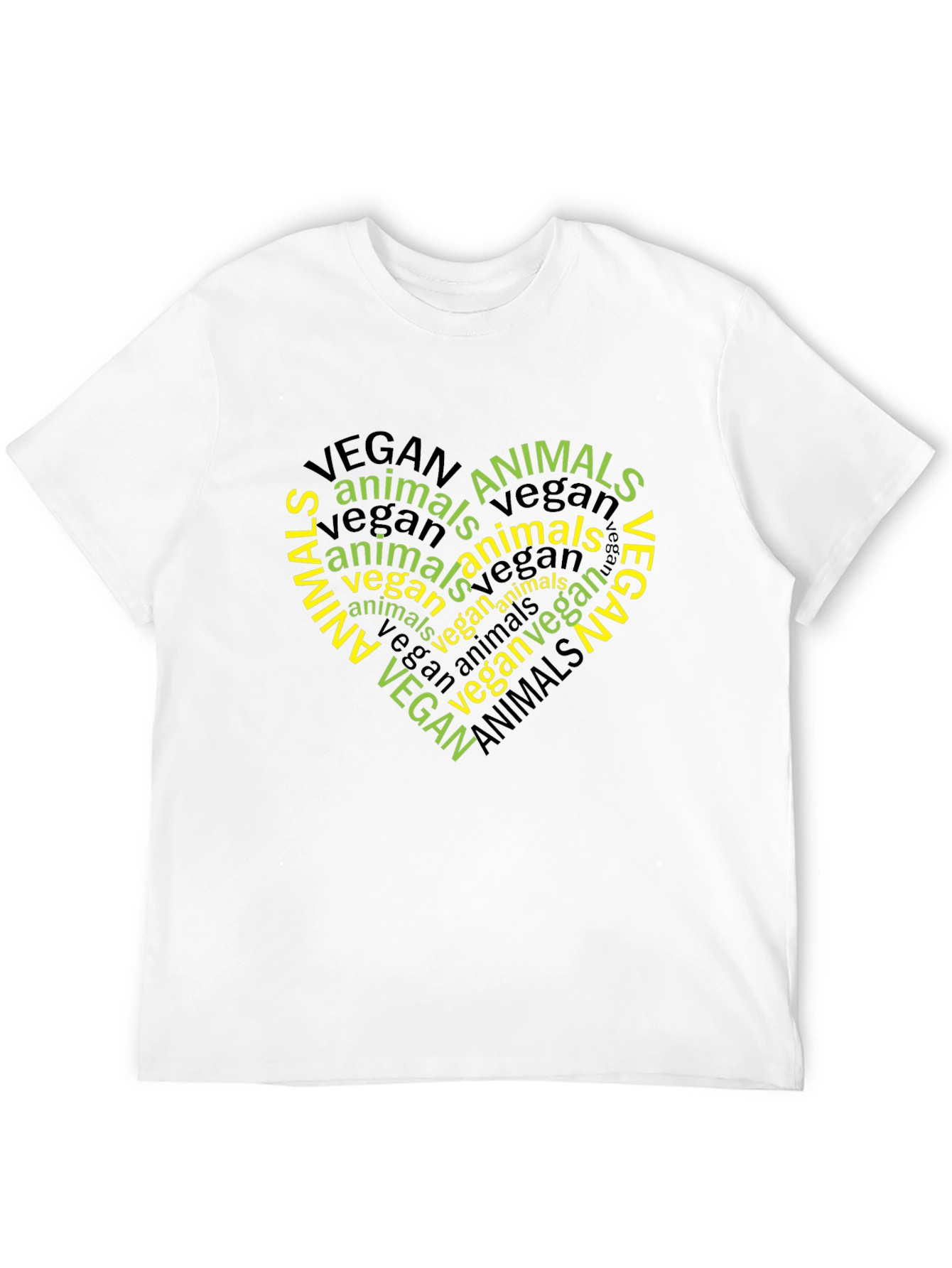 Vegan Animals Heart T-Shirt - Black Graphic Tee