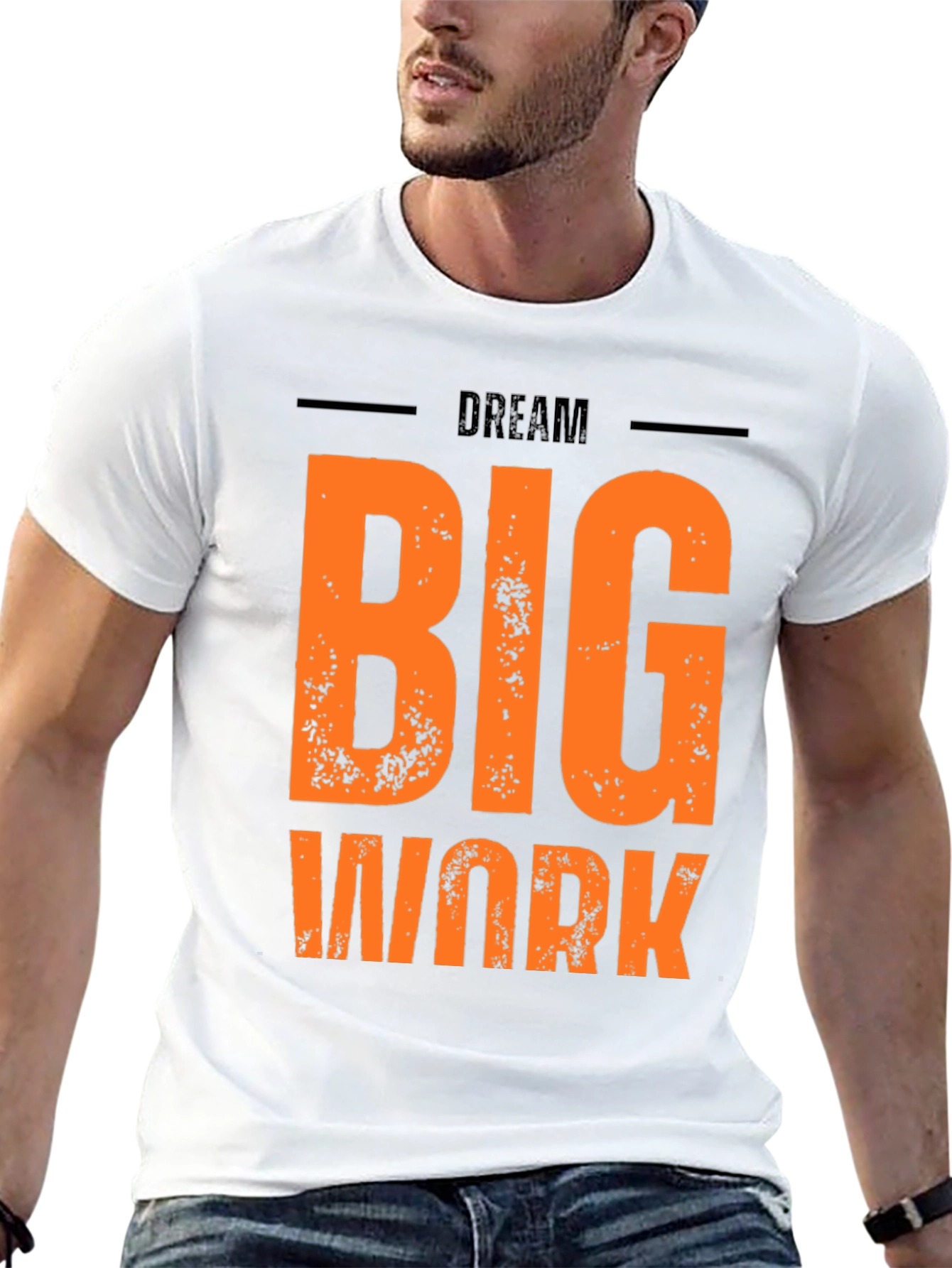 Dream Big Work Hard Graphic Tee - Black