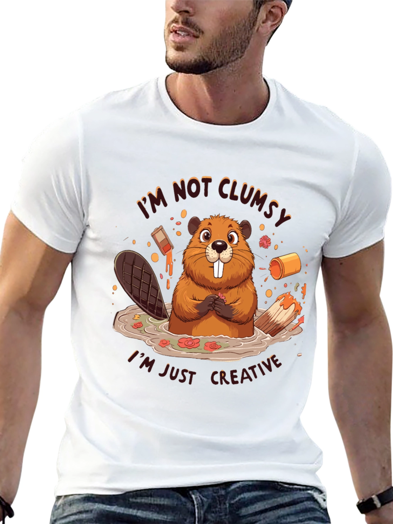 Creative Beaver T-Shirt - Funny Graphic Tee
