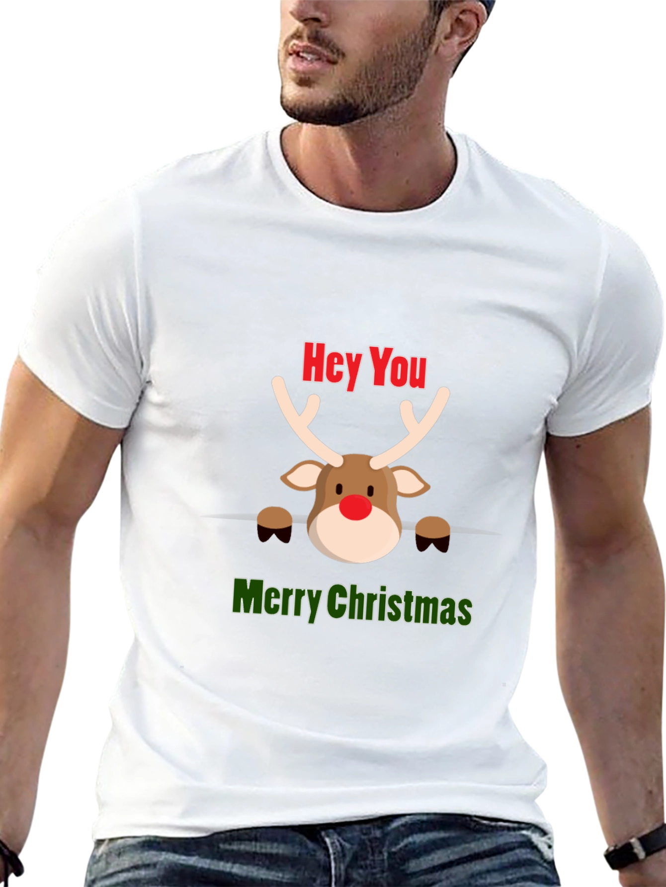 Hey You Merry Christmas Reindeer T-Shirt