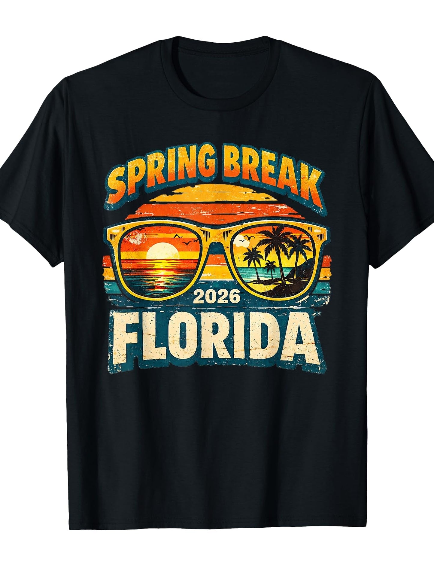 Spring Florida 2026 Break Retro Family Vacation Matching T-Shirt