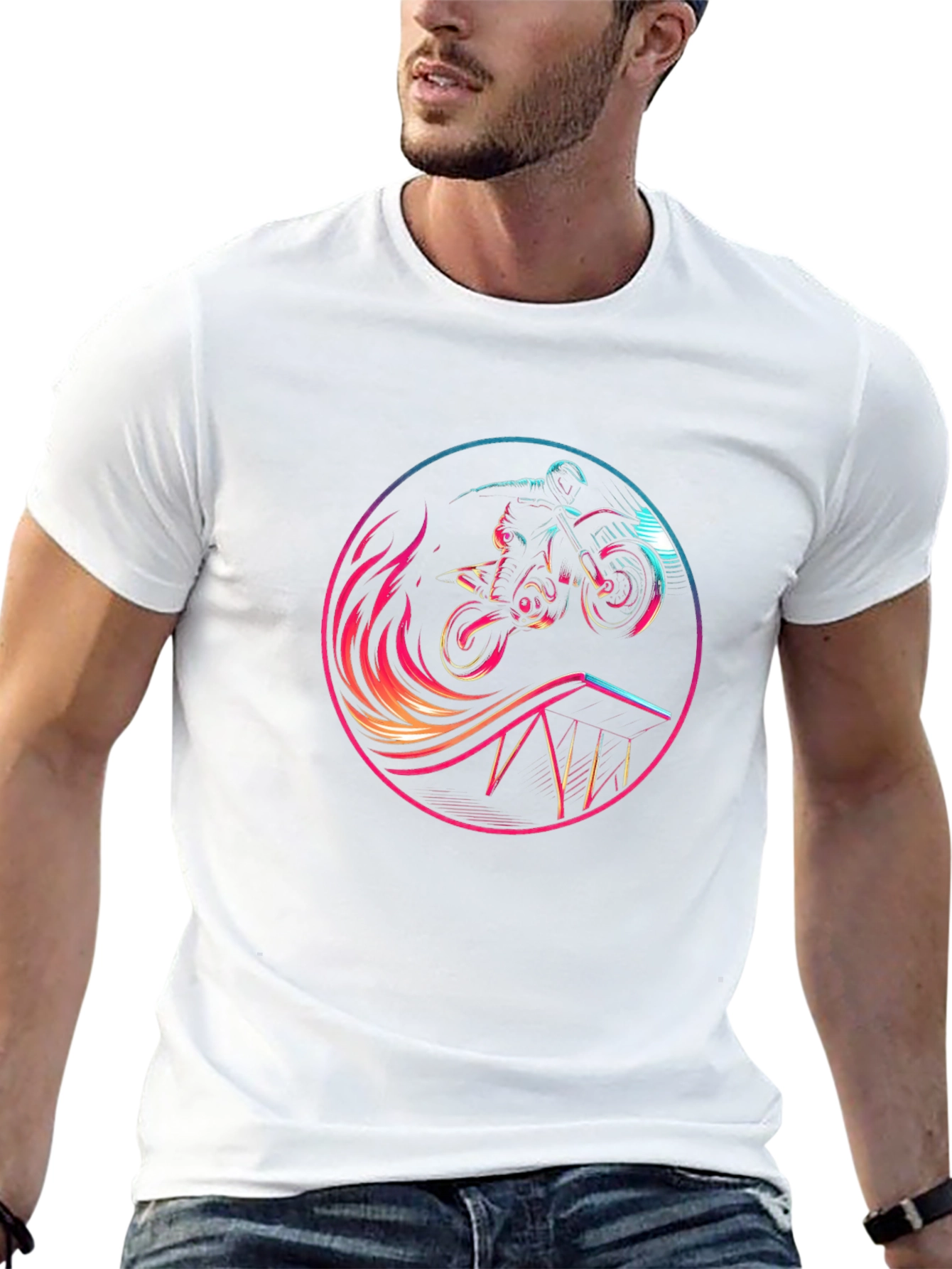 Motocross Rider Graphic Tee - Stylish Black T-Shirt