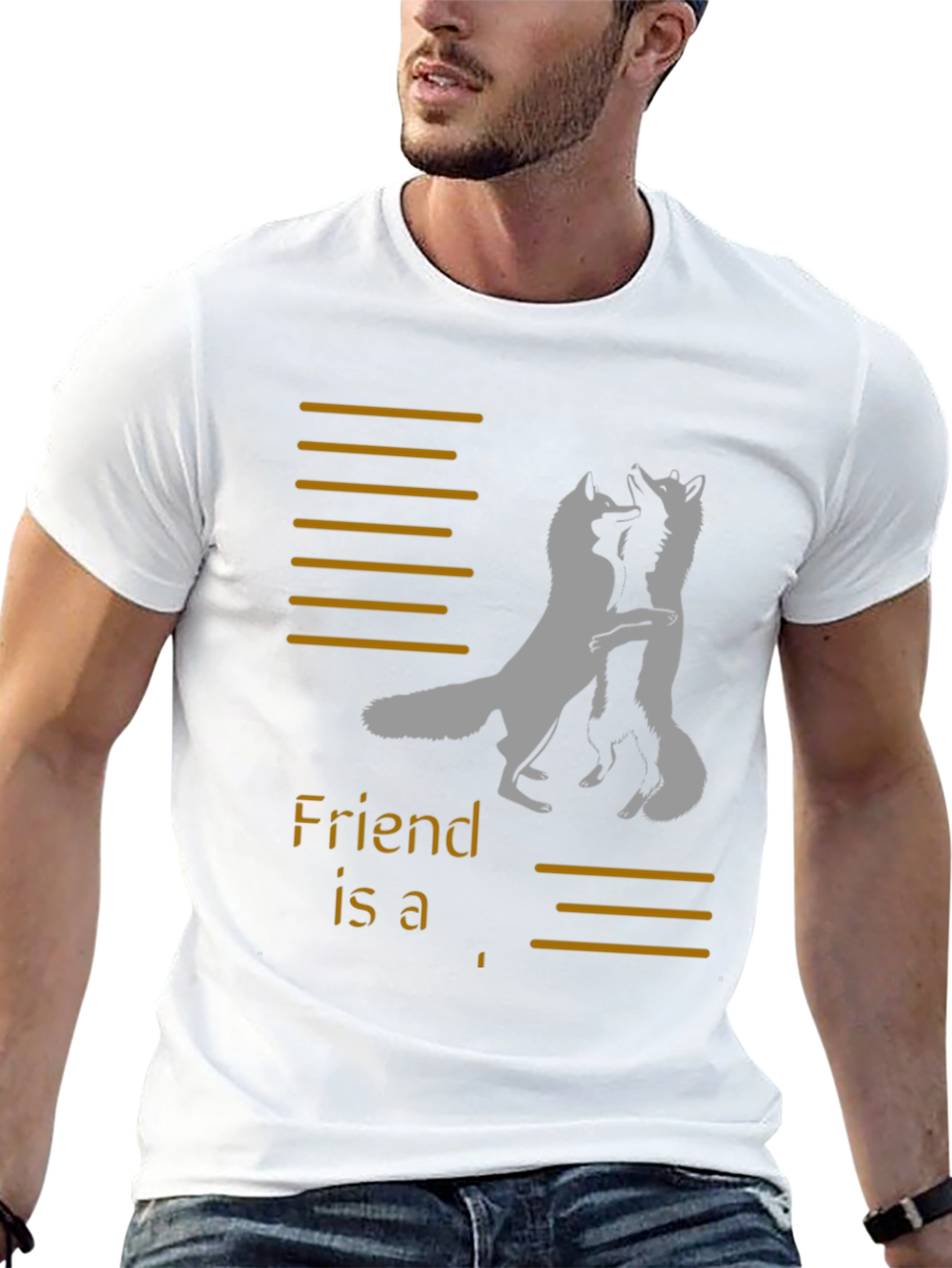 Friend Foxes Graphic Tee - Unisex Black T-Shirt