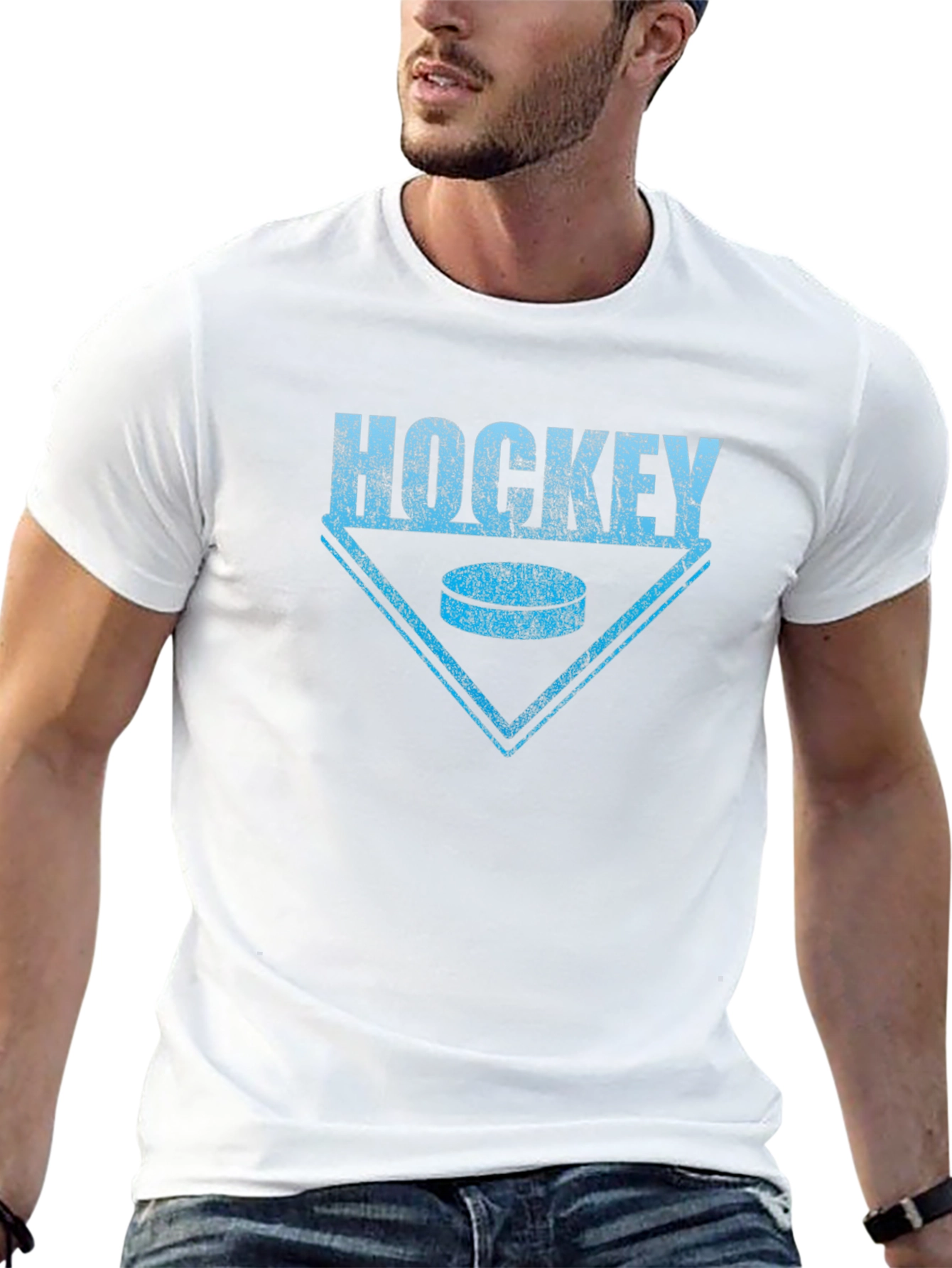 Hockey Graphic T-Shirt - Casual Black Tee