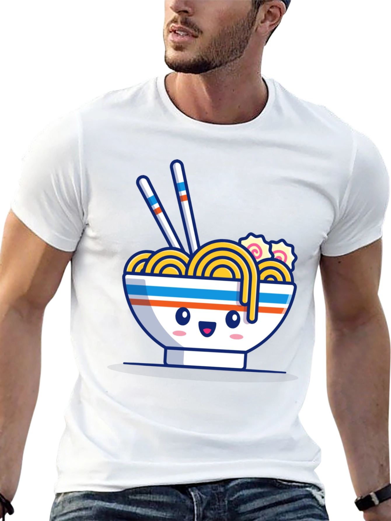Kawaii Ramen Bowl Black T-Shirt