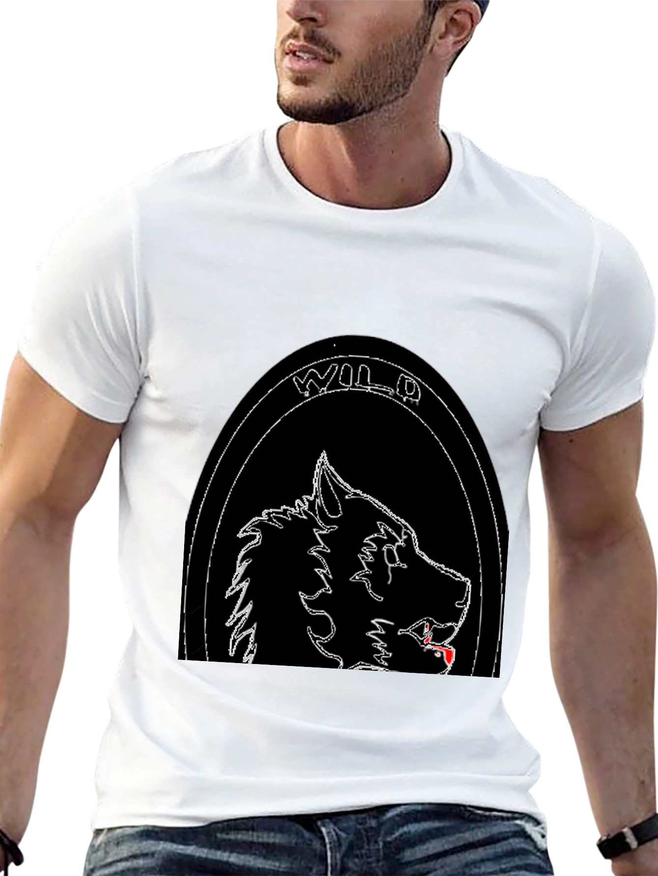Wild Wolf Graphic T-Shirt - Black Stylish Cool Design
