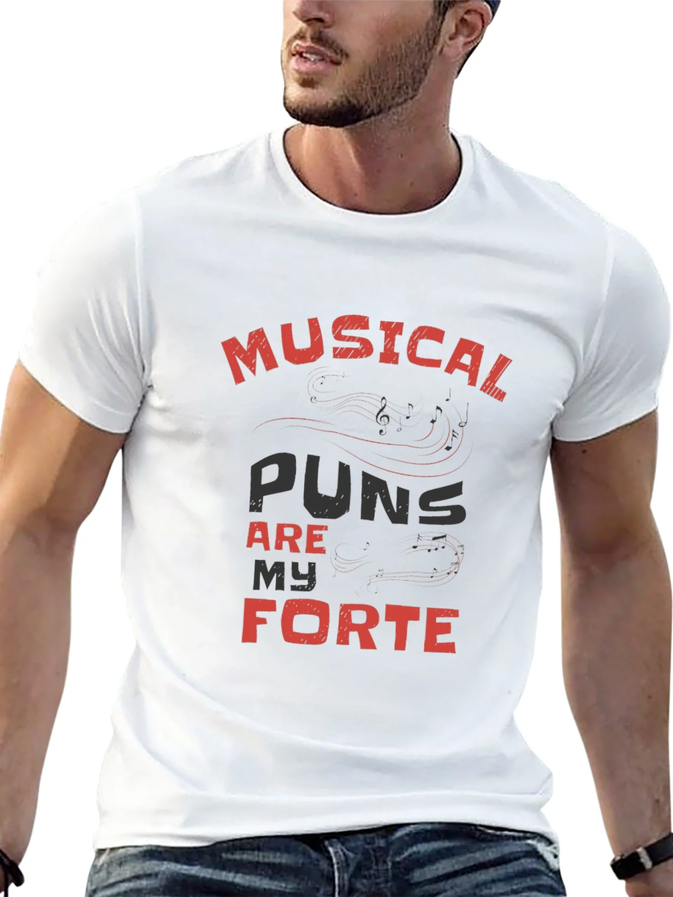 Musical Puns Are My Forte Black T-Shirt
