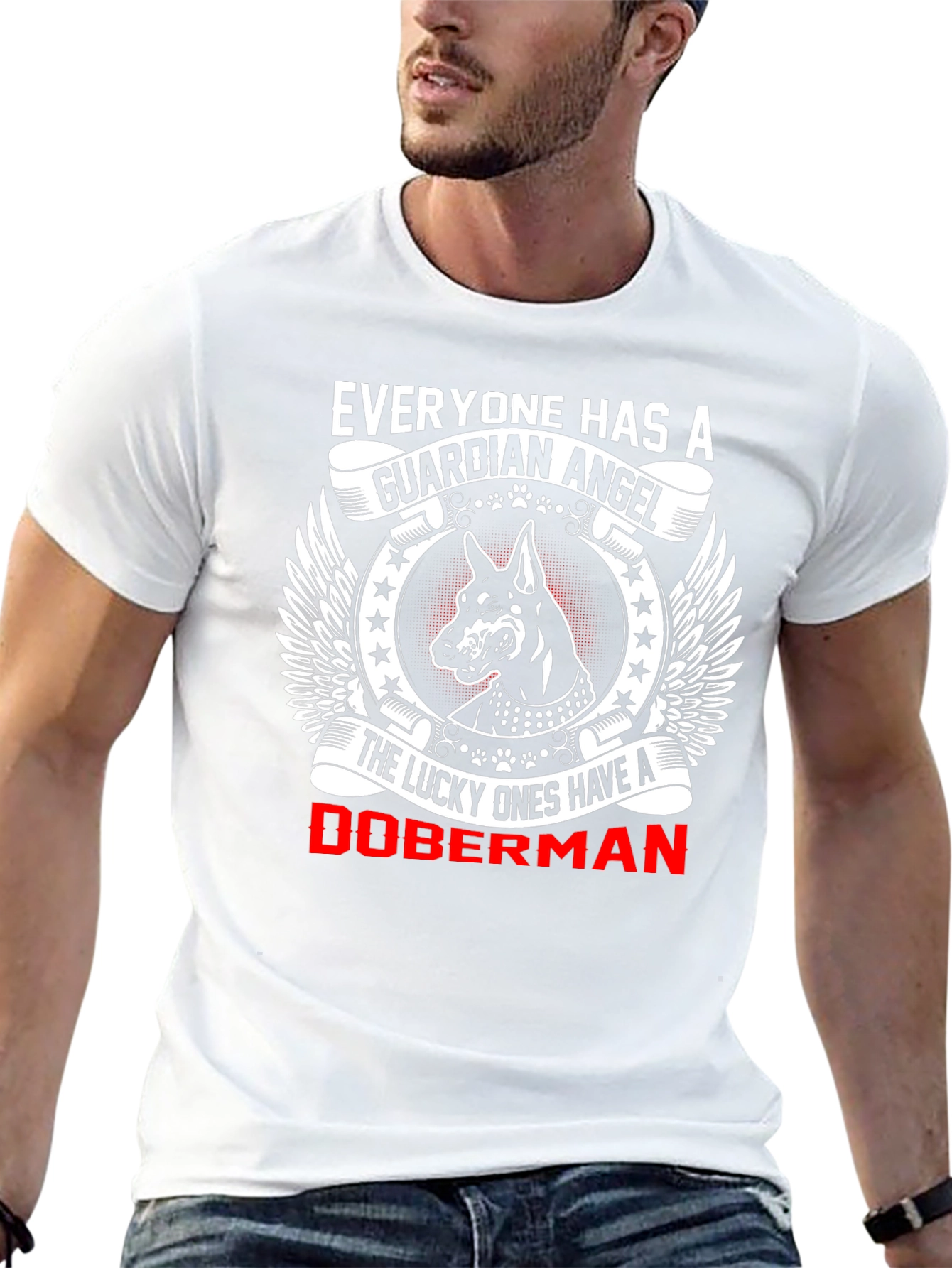 Doberman Guardian Angel Graphic T-Shirt