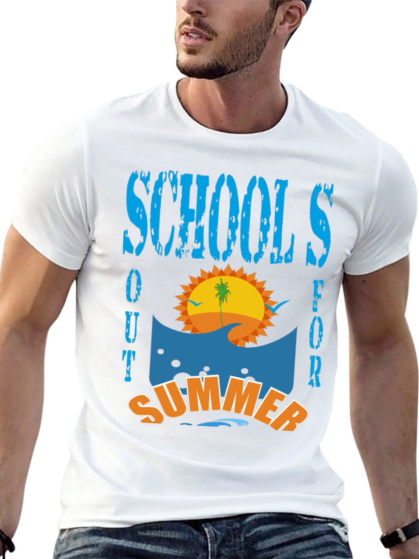 Schools Out For Summer T-Shirt - Beach Design