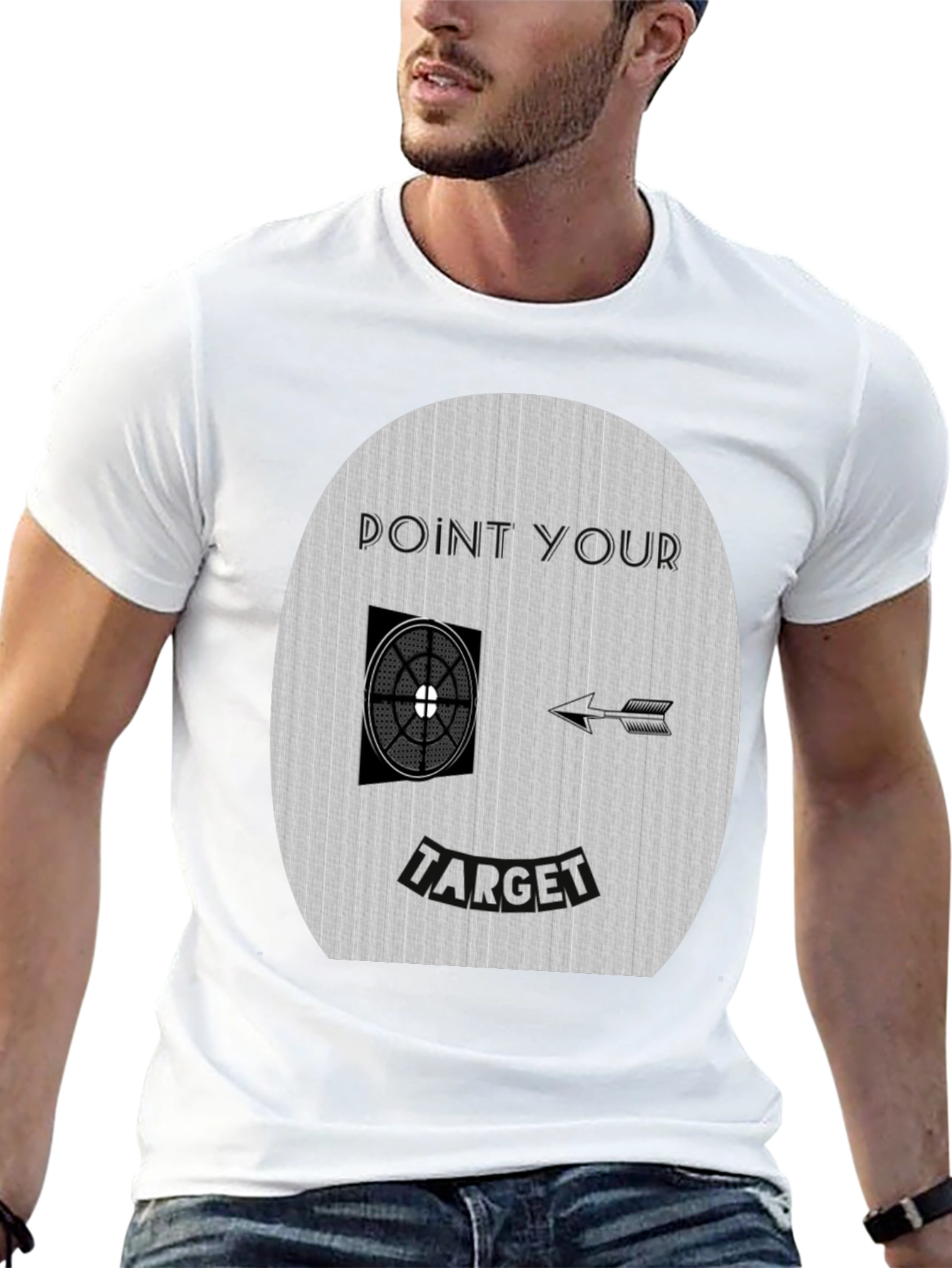 Point Your Target Graphic Tee - Novelty Design