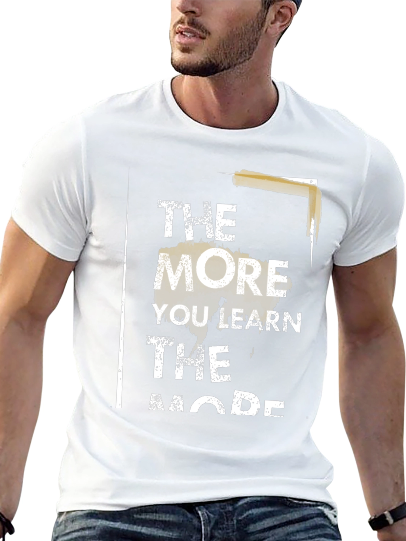 The More You Learn Mens Black Graphic Tee