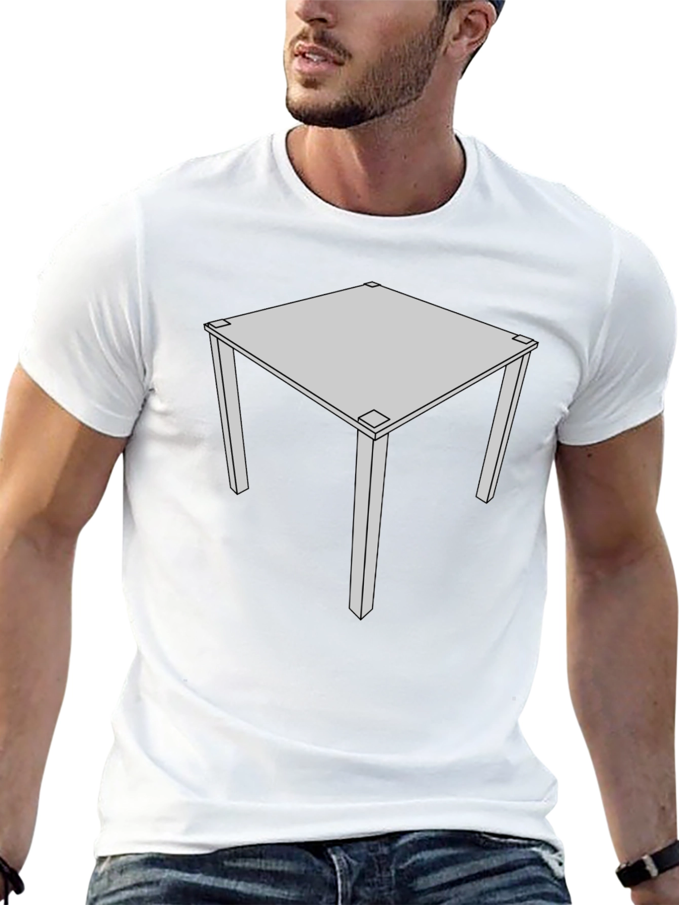 Geometric Table Graphic Tee - Modern Style