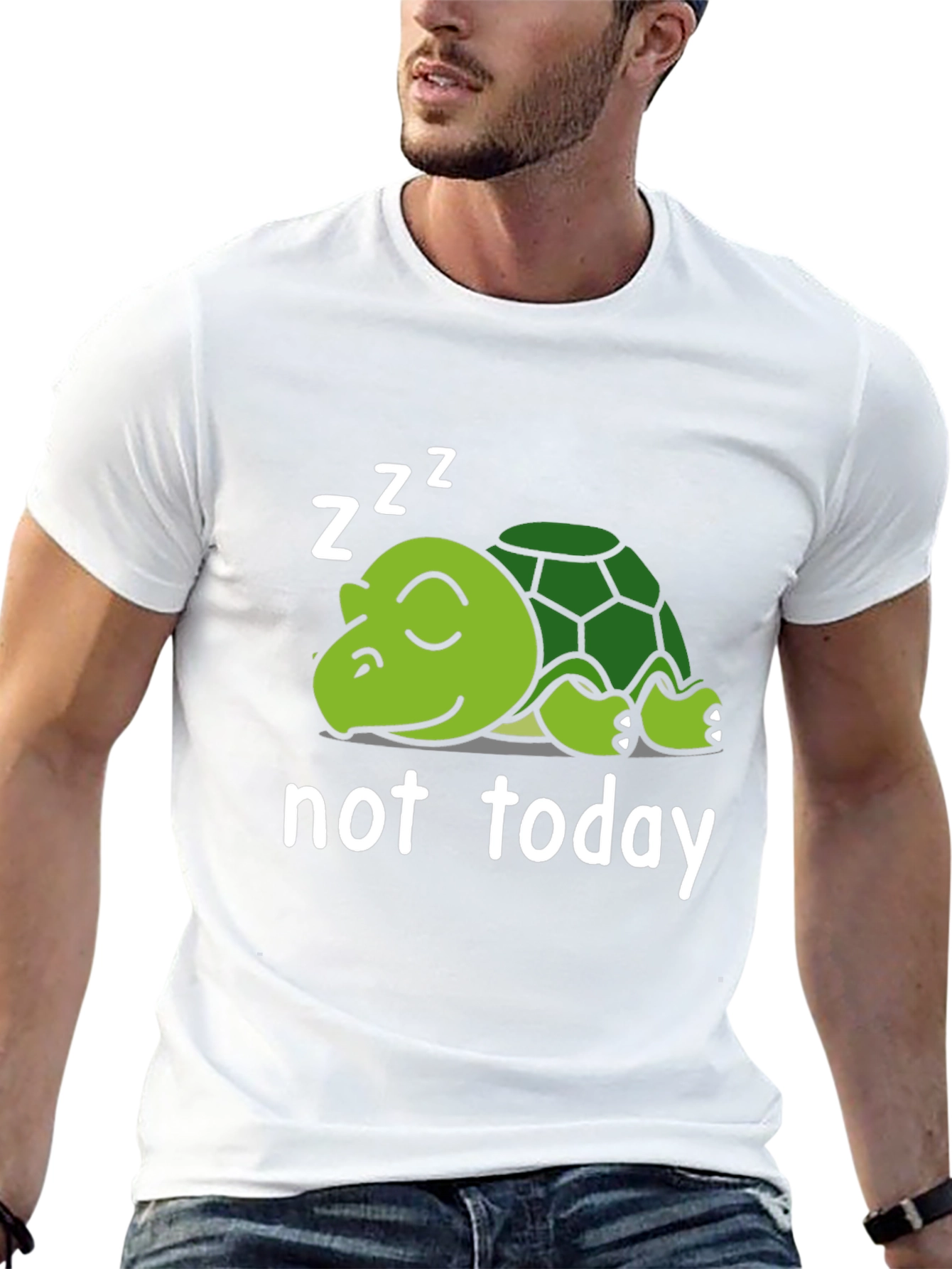 Not Today Turtle T-Shirt - Sleepy Cartoon Animal Tee