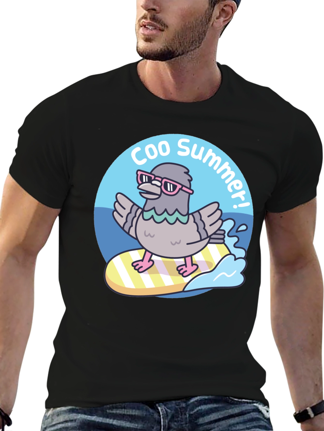 Coo Summer T-Shirt - Pigeon Surfing Tee