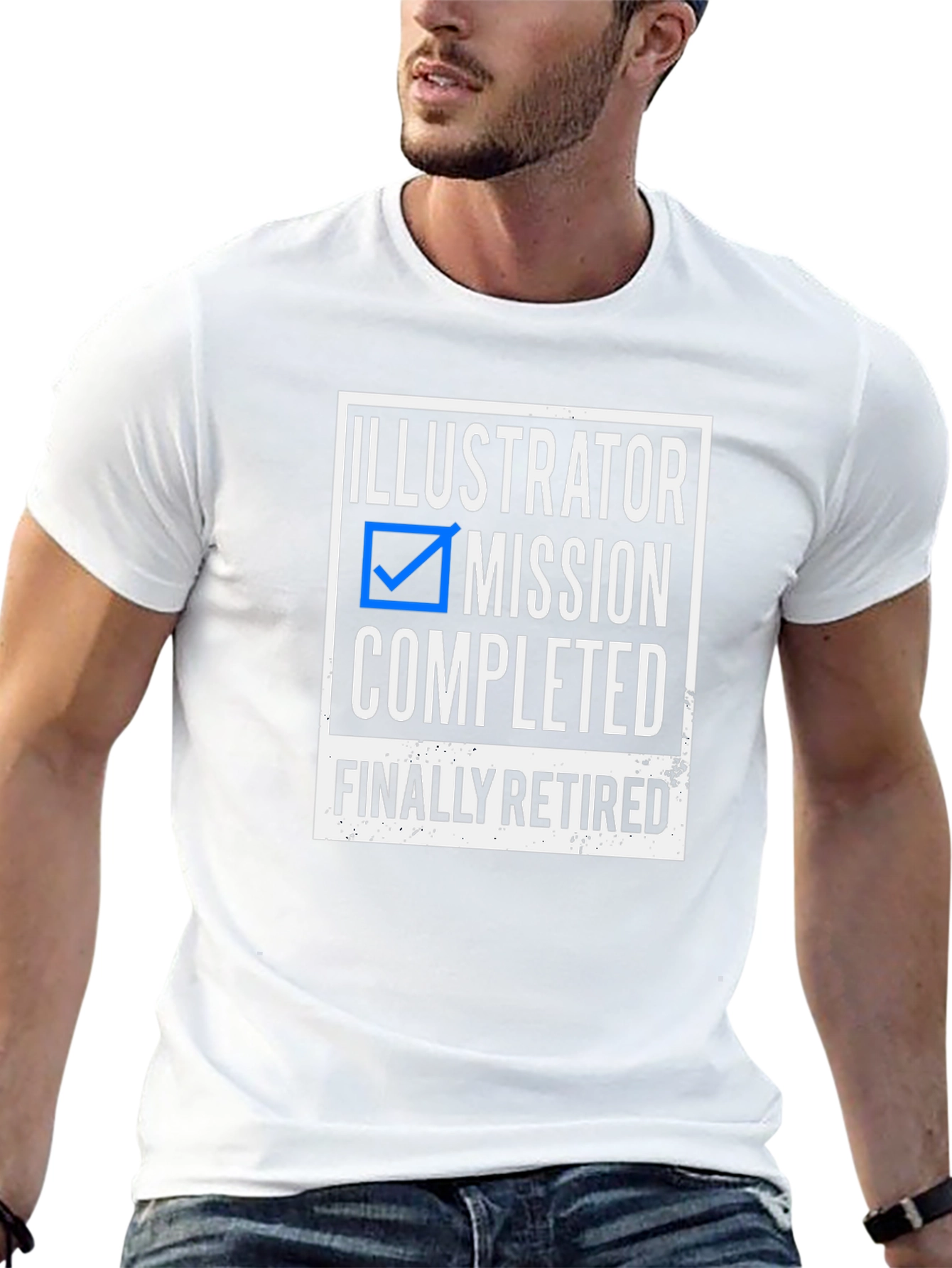 Illustrator Mission Completed Retired Graphic Tee