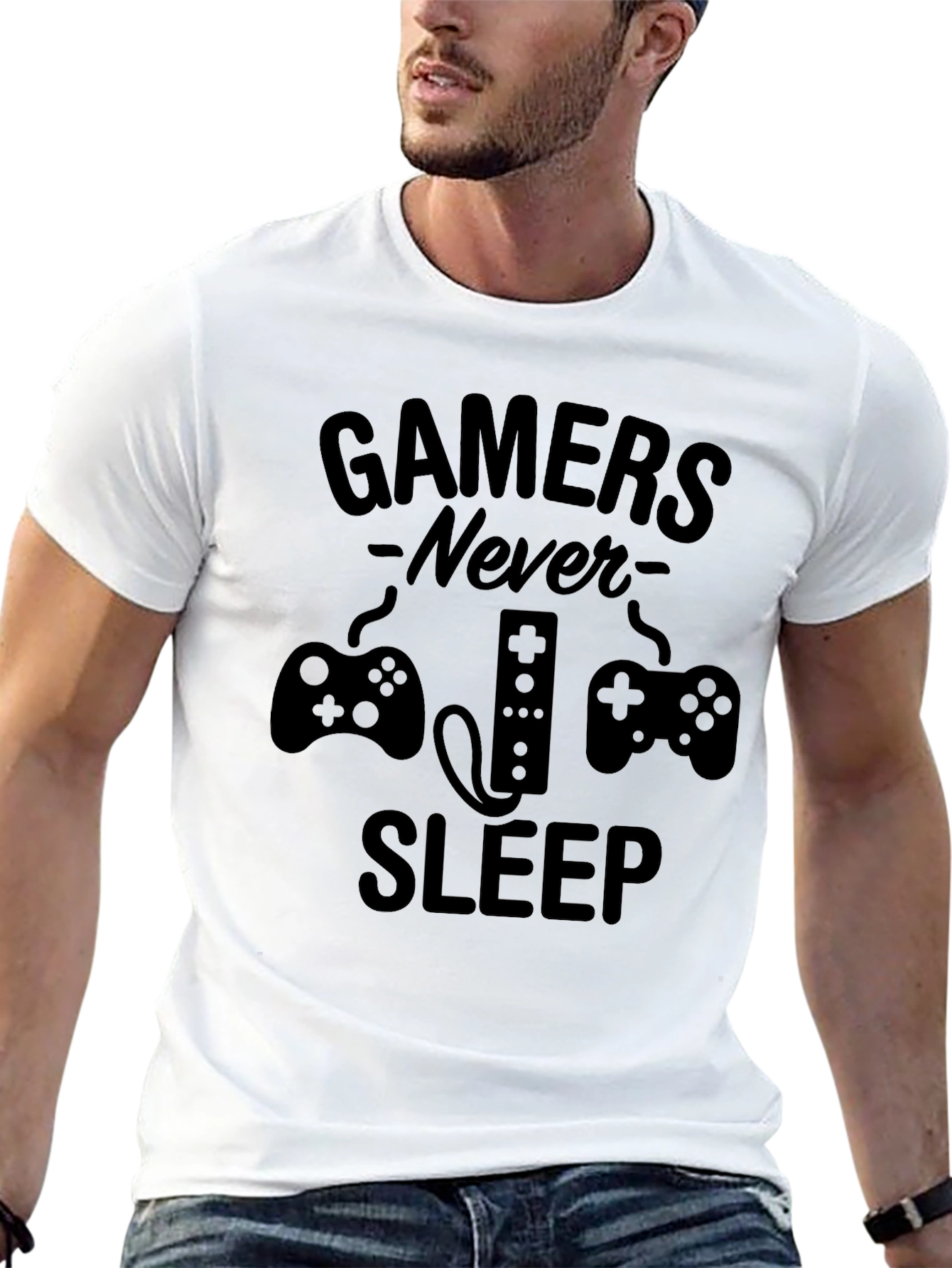 Gamers Never Sleep Black T-Shirt