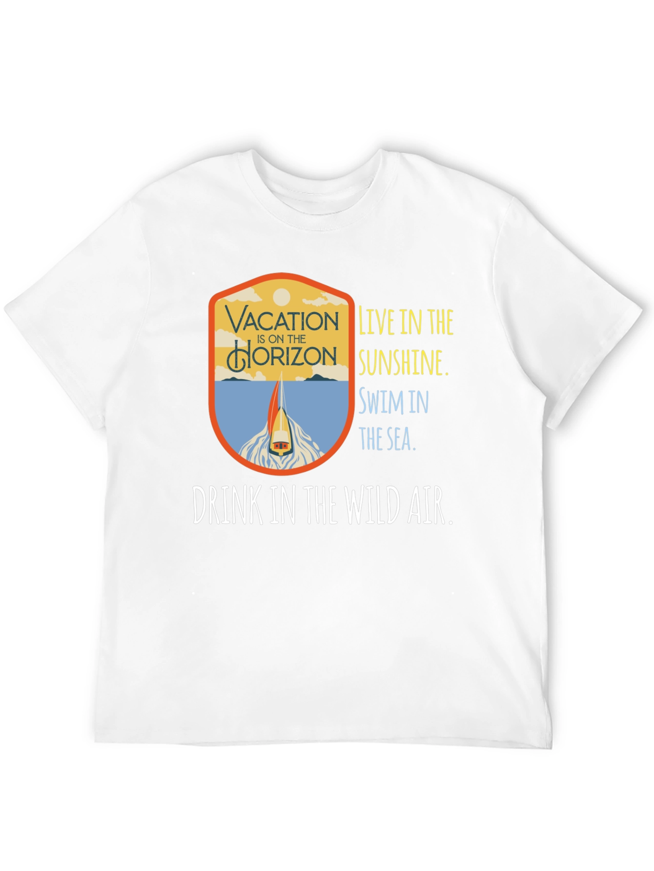 Vacation Horizon Black Graphic Tee