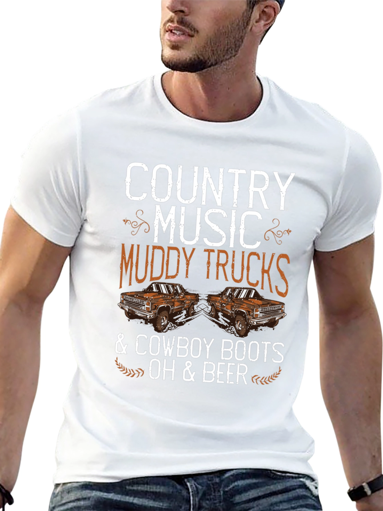 Country Music Muddy Trucks & Cowboy Boots T-Shirt