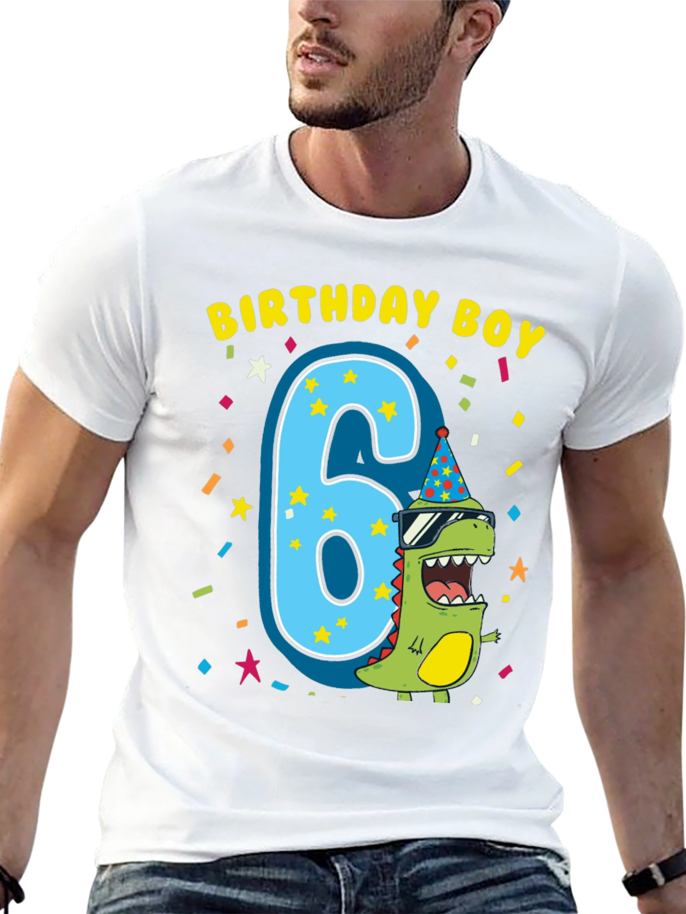 Birthday Boy 6th Birthday Dinosaur T-Shirt