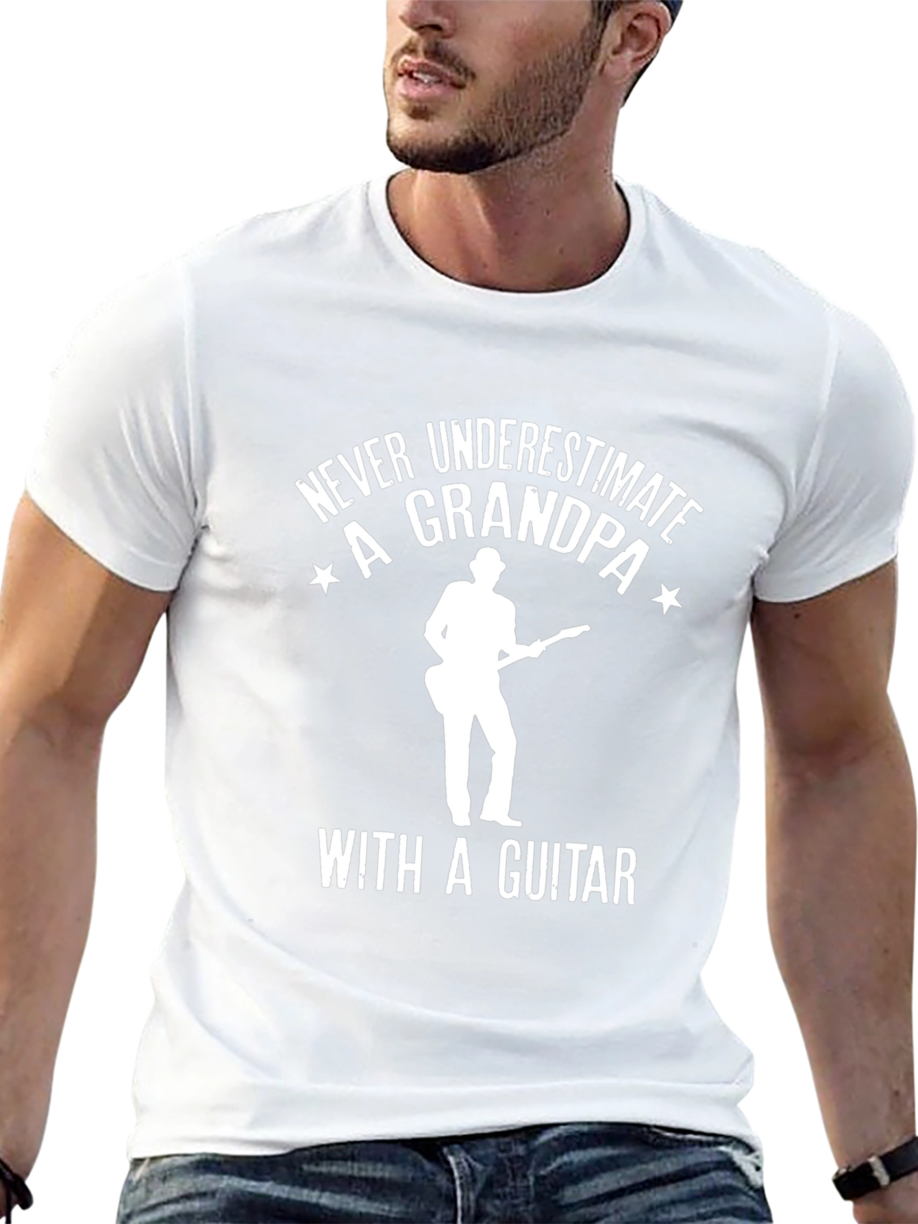Grandpa Guitarist Graphic T-Shirt