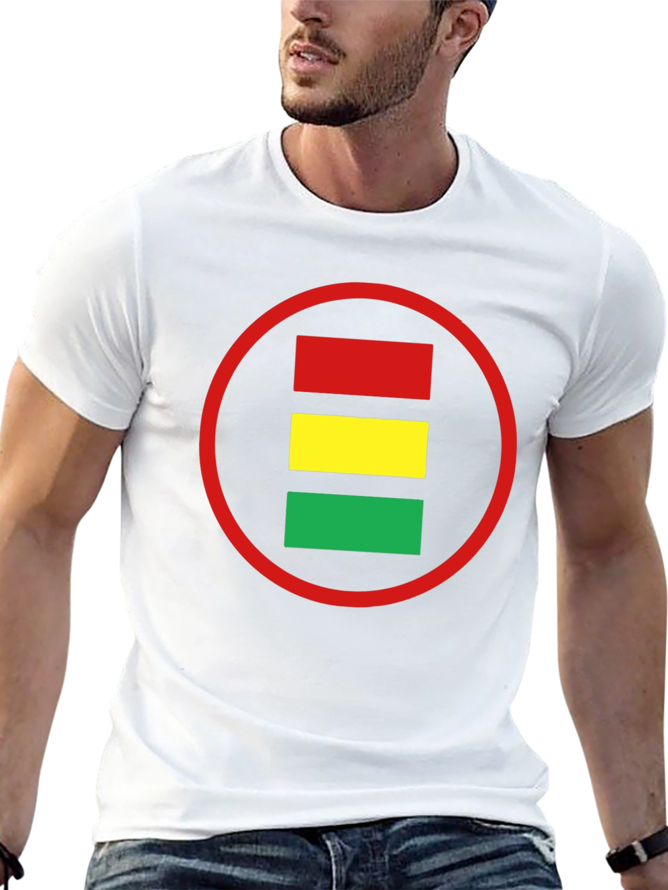 Red Yellow Green Circle Graphic Tee