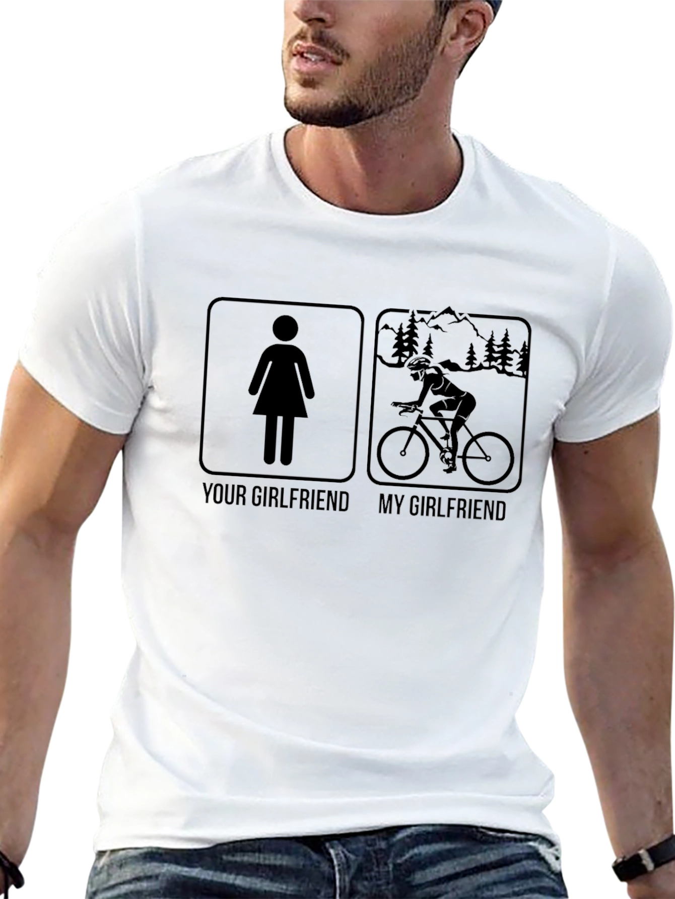 Humorous Girlfriend T-Shirt - Cycling Love