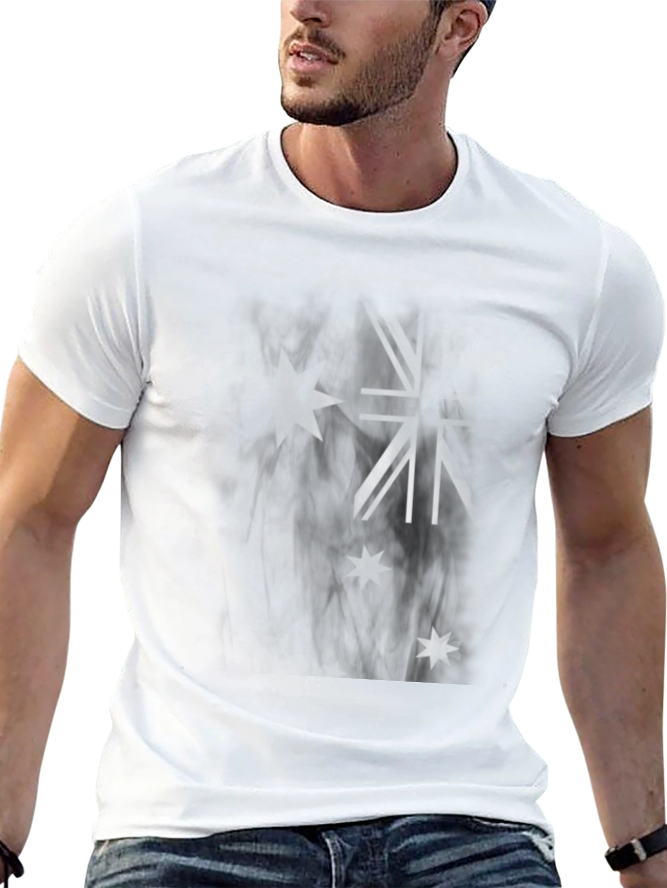 Australian Flag T-Shirt: Black Casual Tee