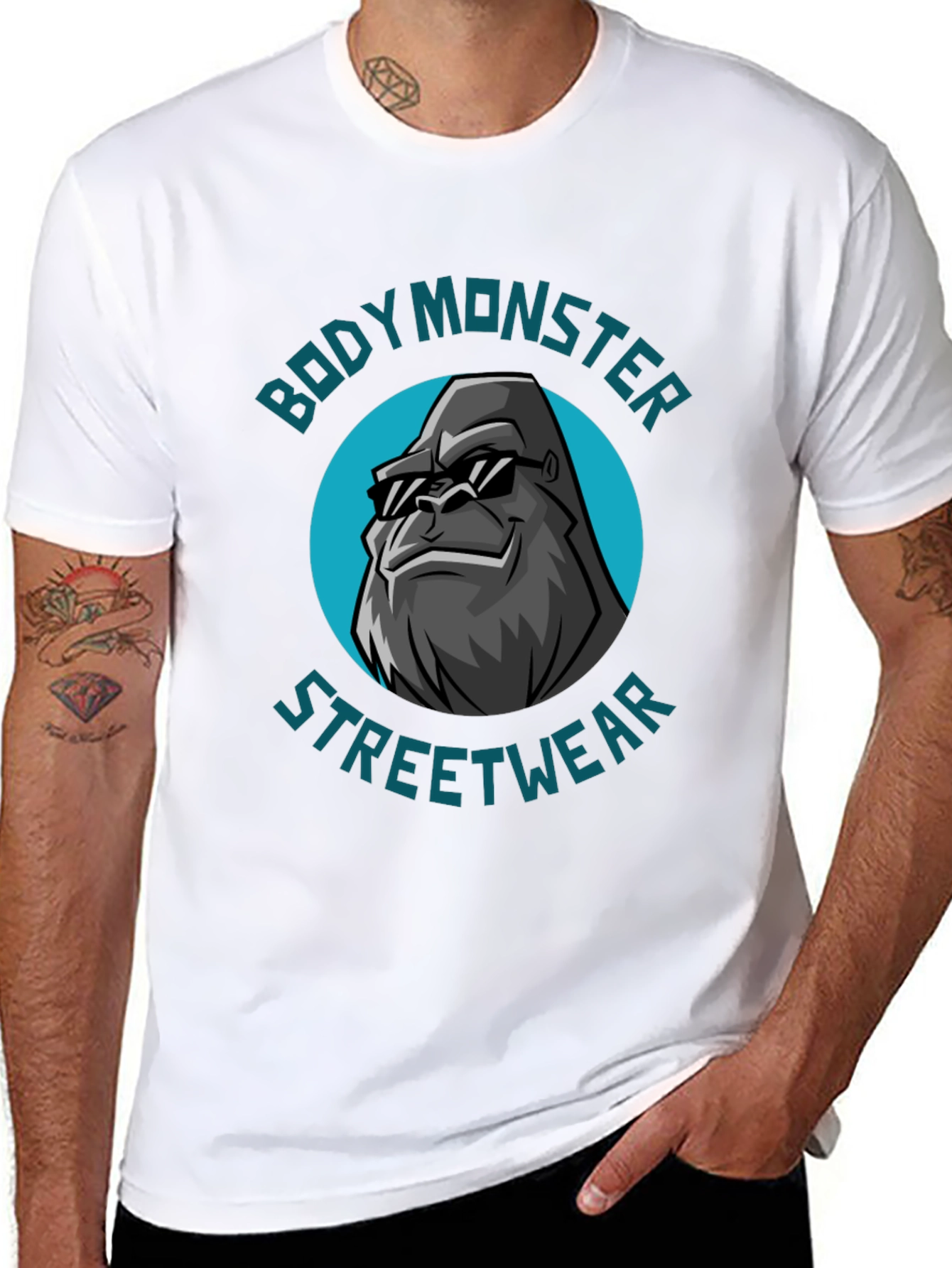 Body Monster Streetwear Gorilla Graphic T-Shirt