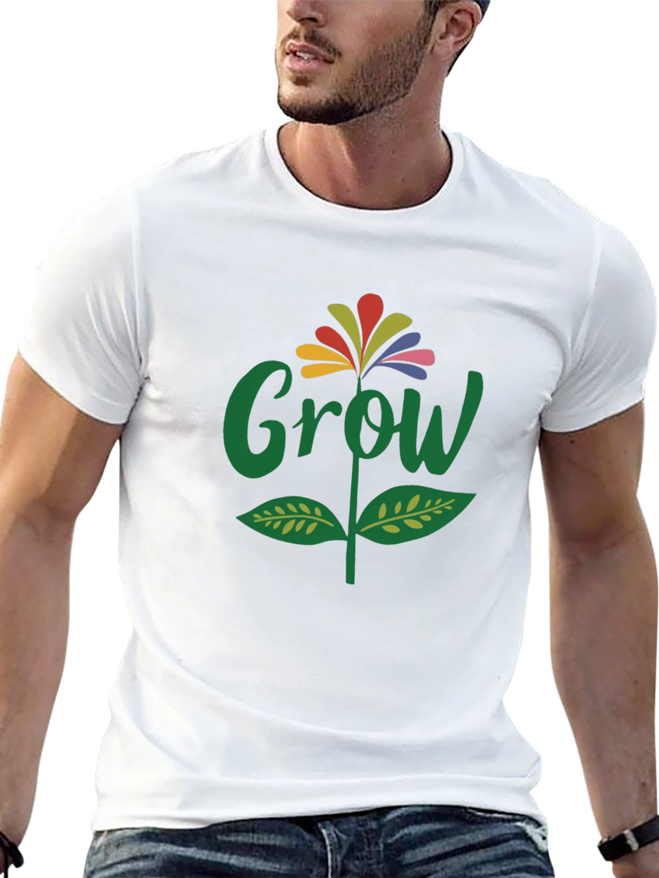 Grow Flower Graphic T-Shirt - Black