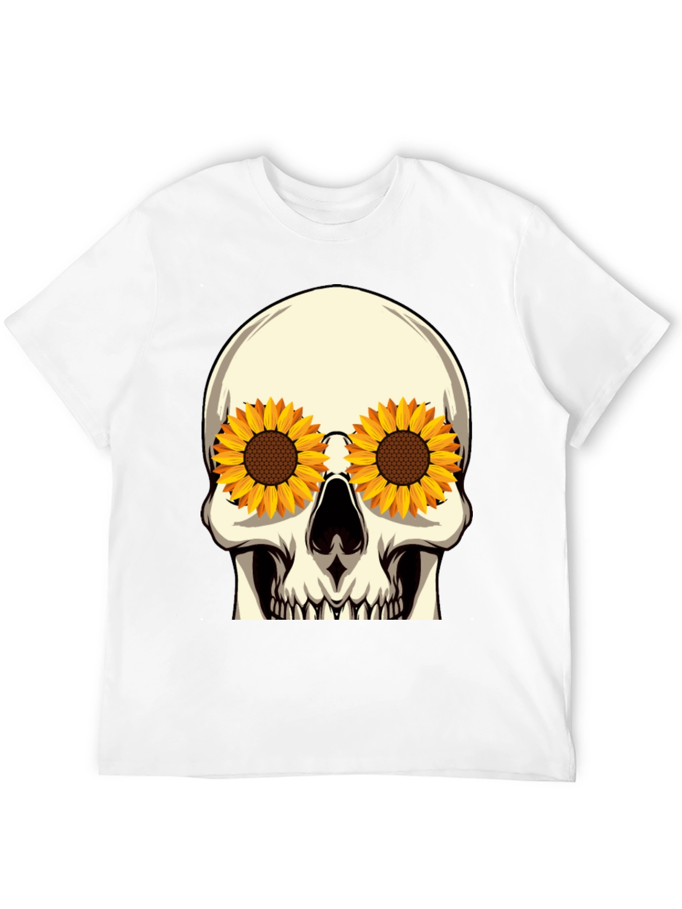 Skull Sunflower Eye Graphic Tee
