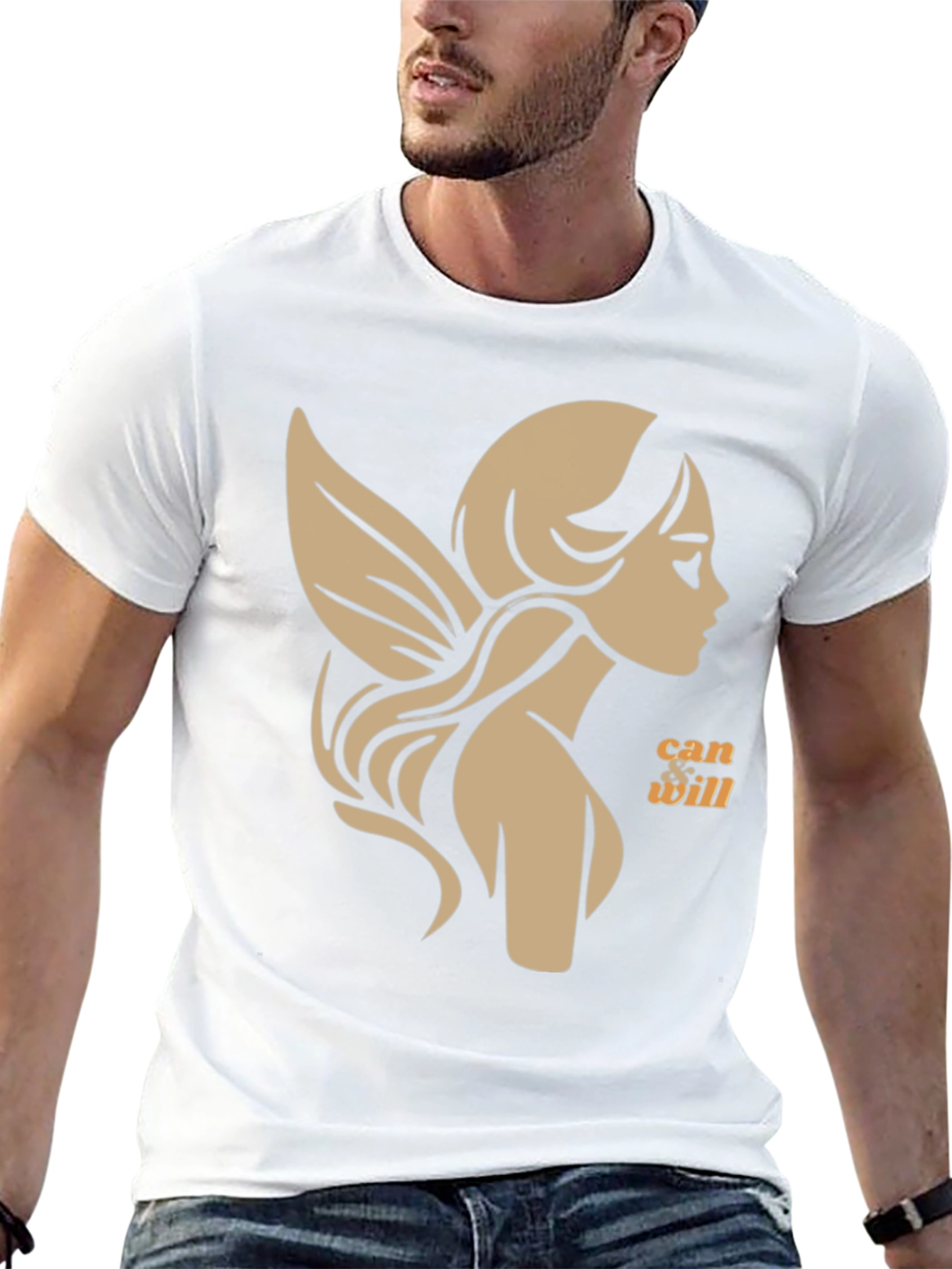 Whimsical Fairy Graphic Tee - Black Cotton