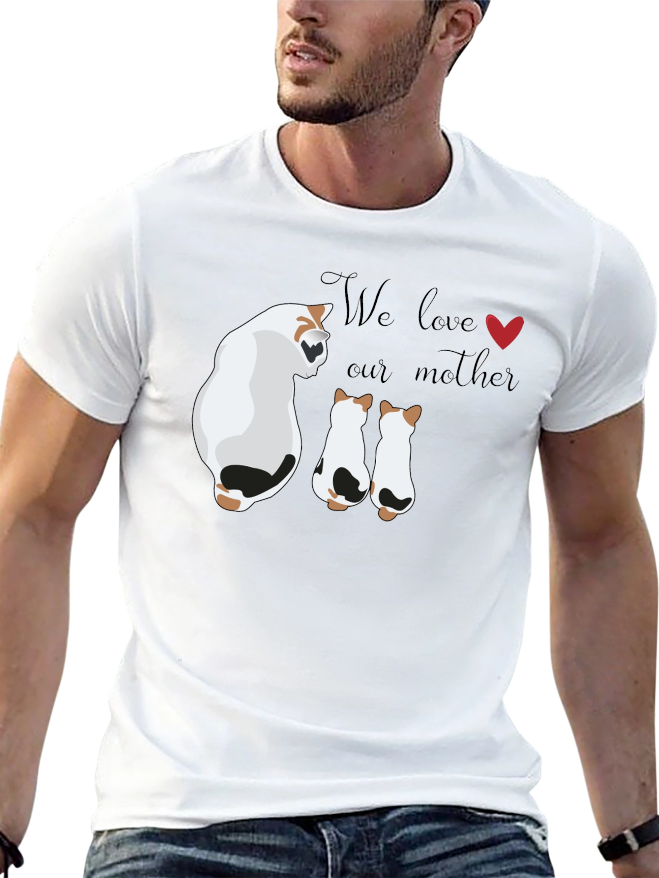 Cute Cat Mom T-Shirt - We Love Our Mother