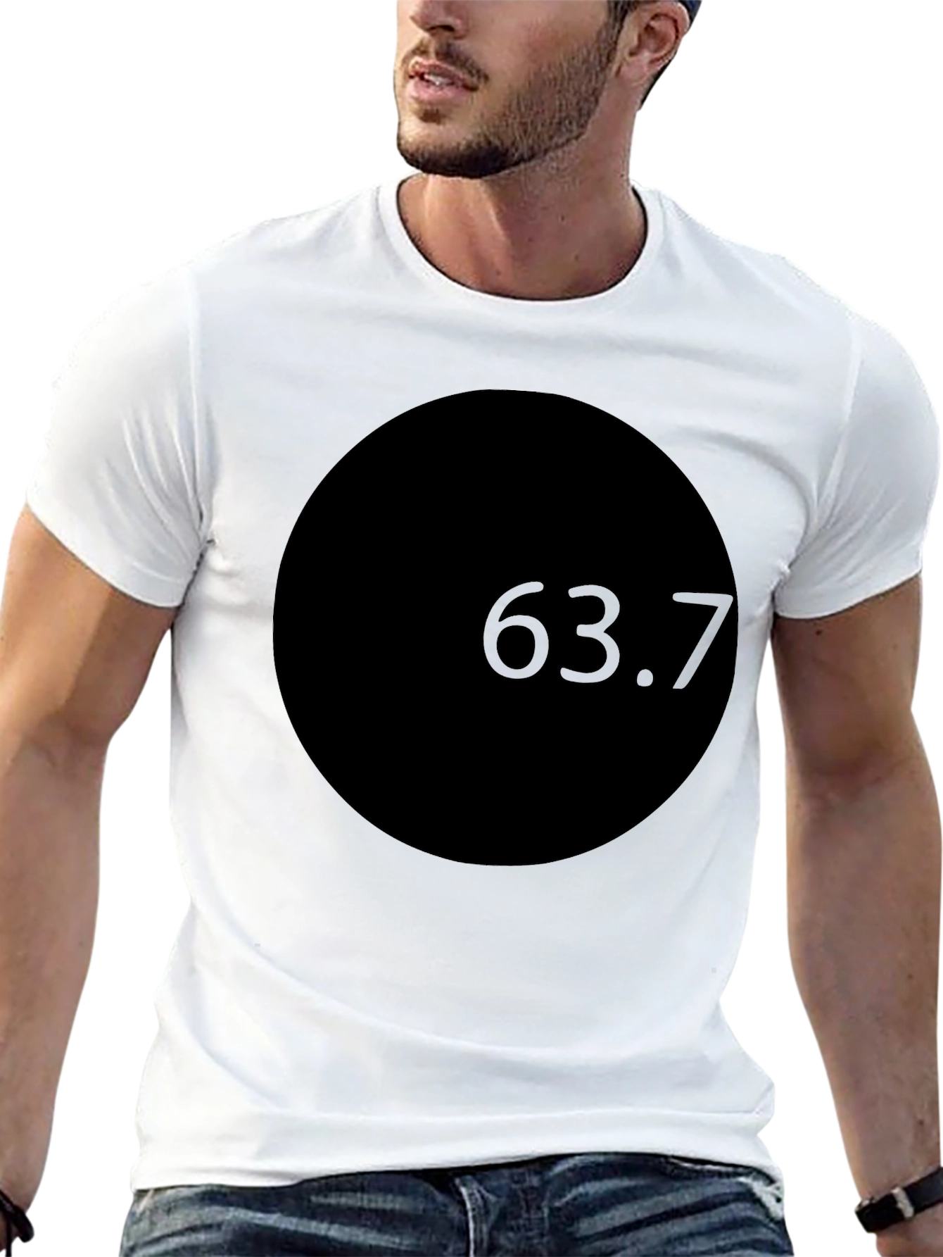 Mens Black Graphic Tee - Bold Number Print