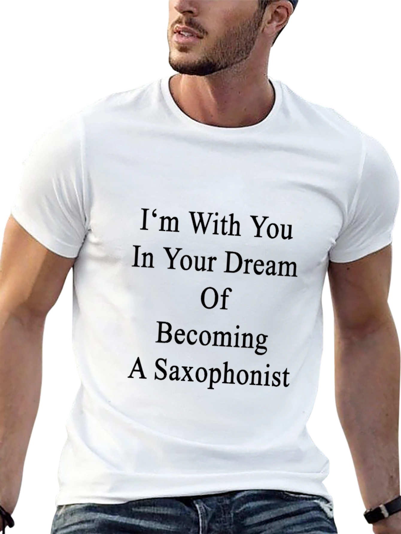 Saxophonist Dream T-Shirt - Black Crew Neck Tee