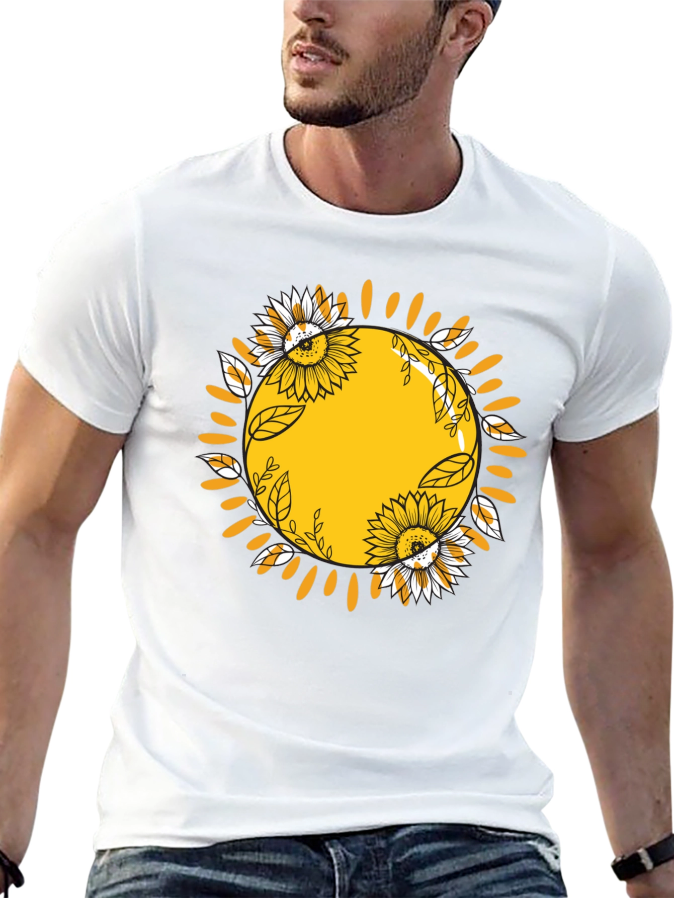 Sunflower Sun Graphic Tee - Stylish Comfort