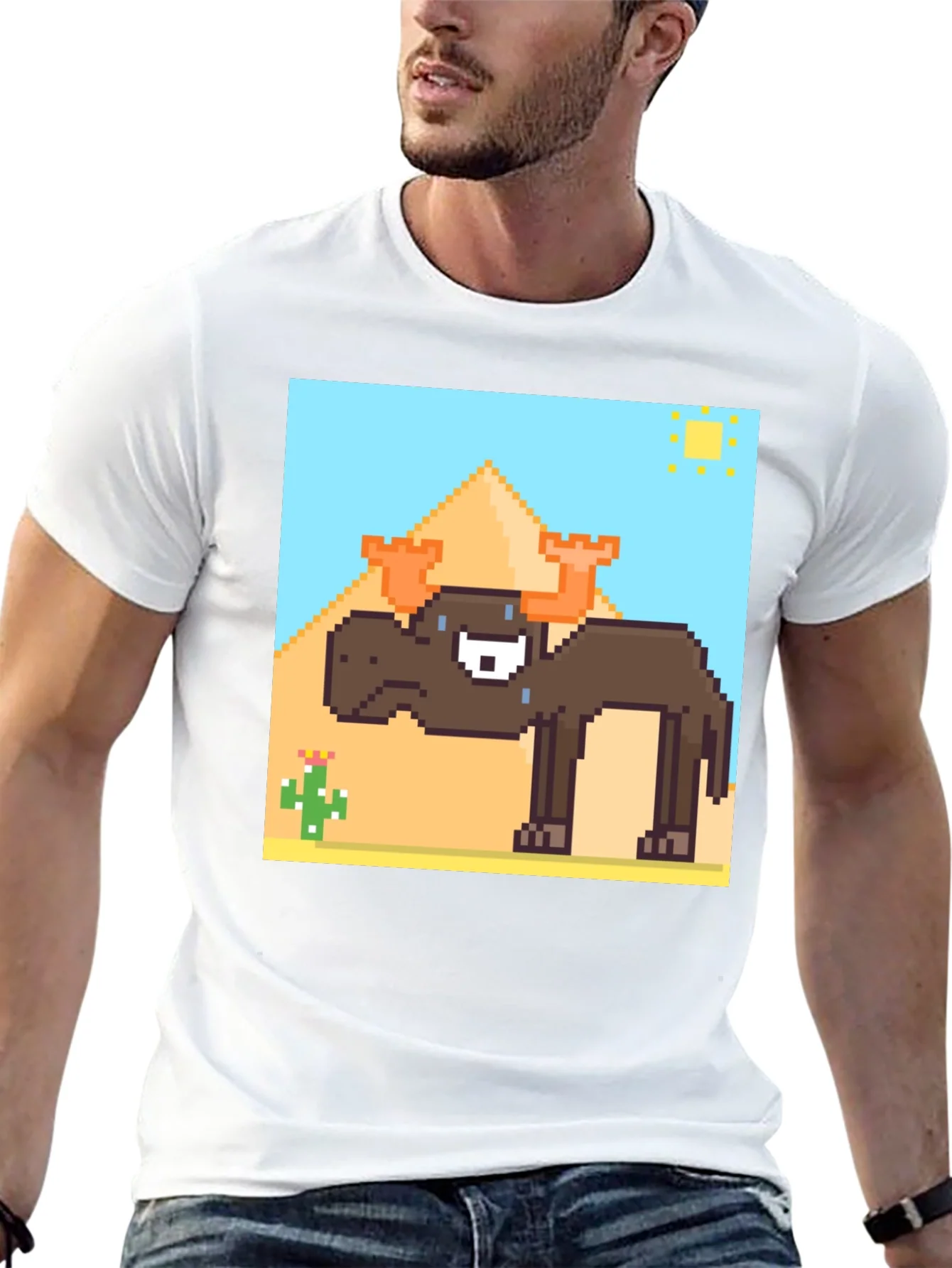 Pixelated Moose Desert Graphic Tee