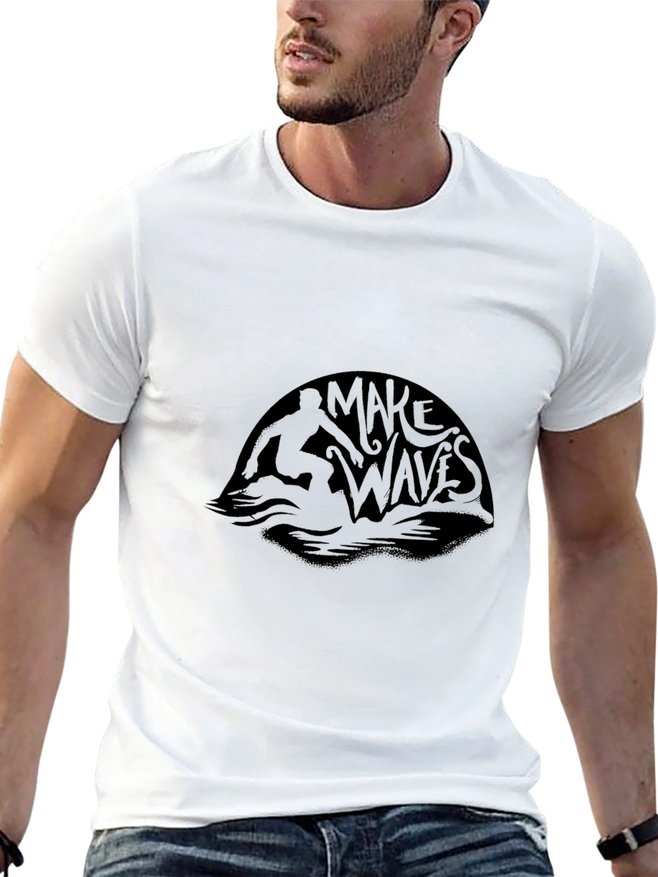 Make Waves Black Graphic Tee