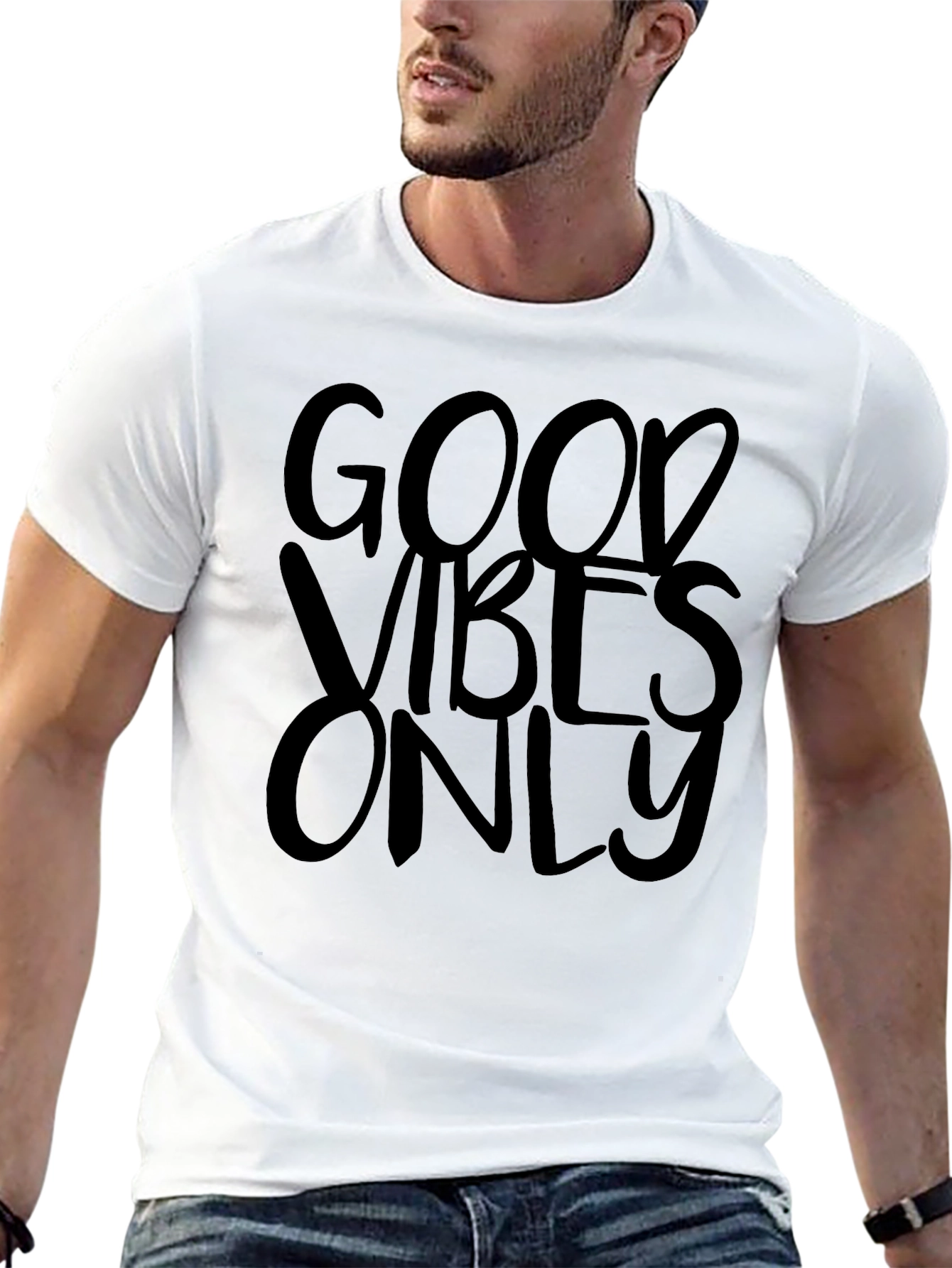 Good Vibes Only Black Graphic T-Shirt