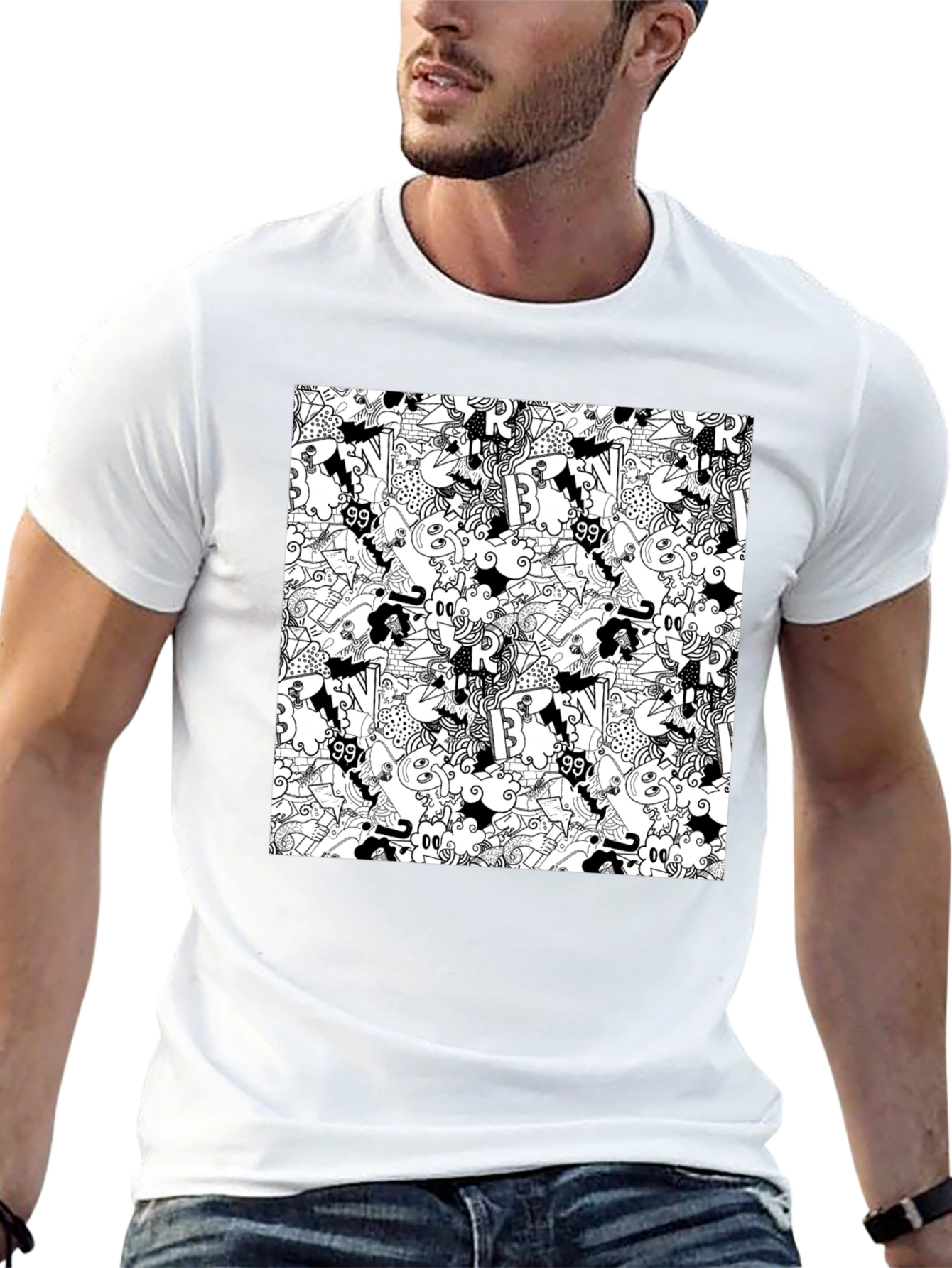 Abstract Black T-Shirt