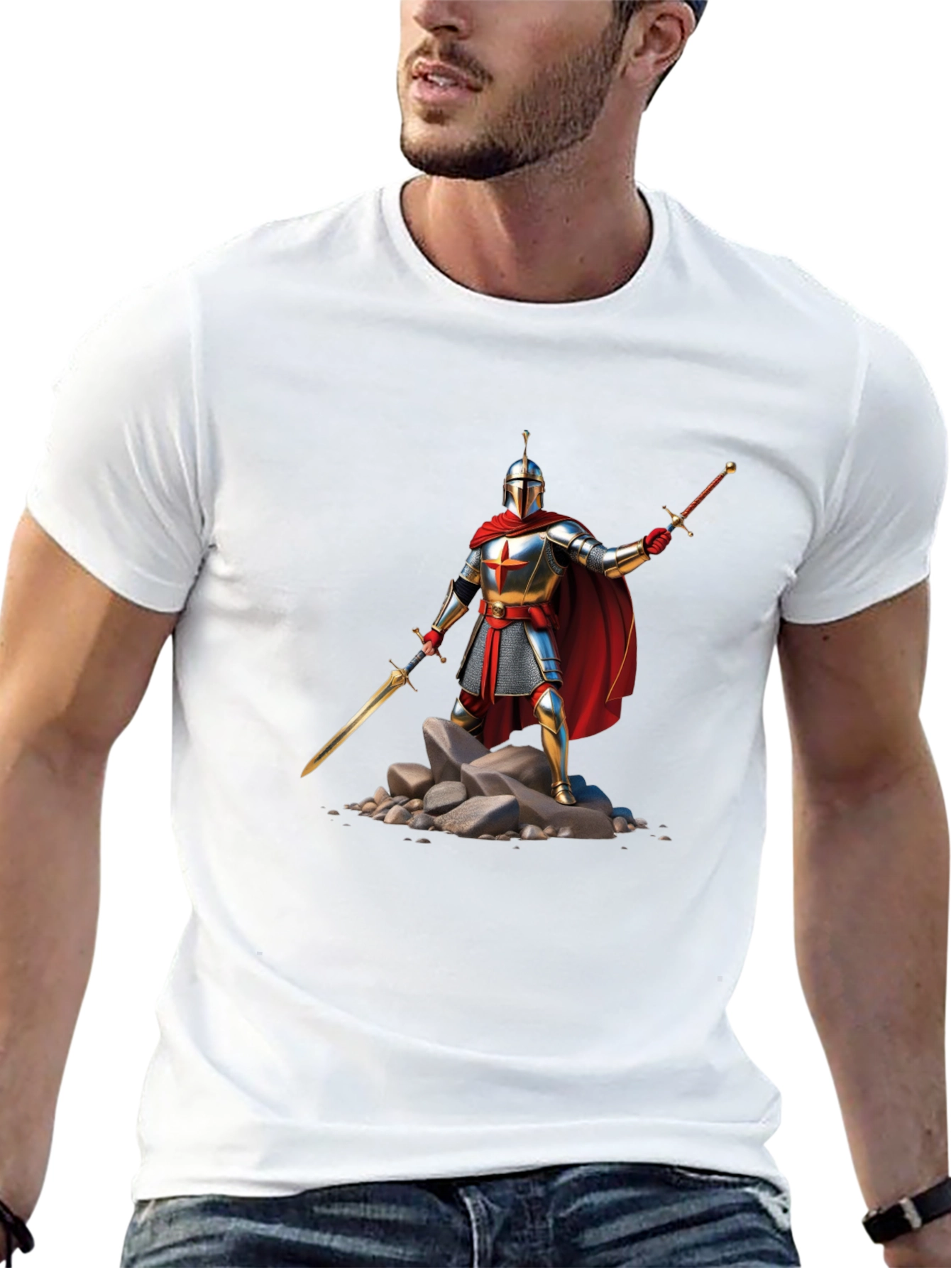 Knight Warrior T-Shirt - Medieval Armor Design