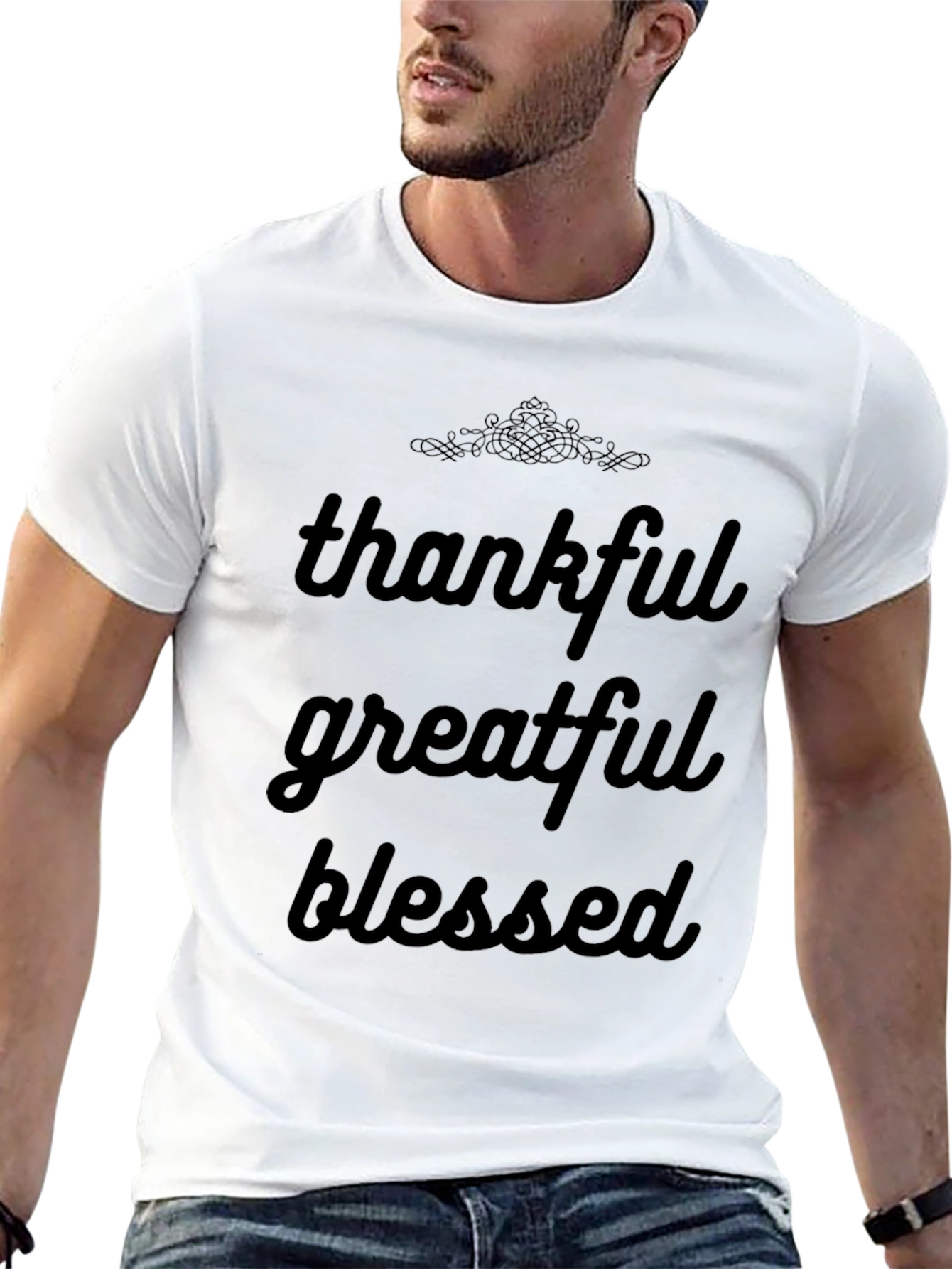 Thankful Greatful Blessed Black T-Shirt