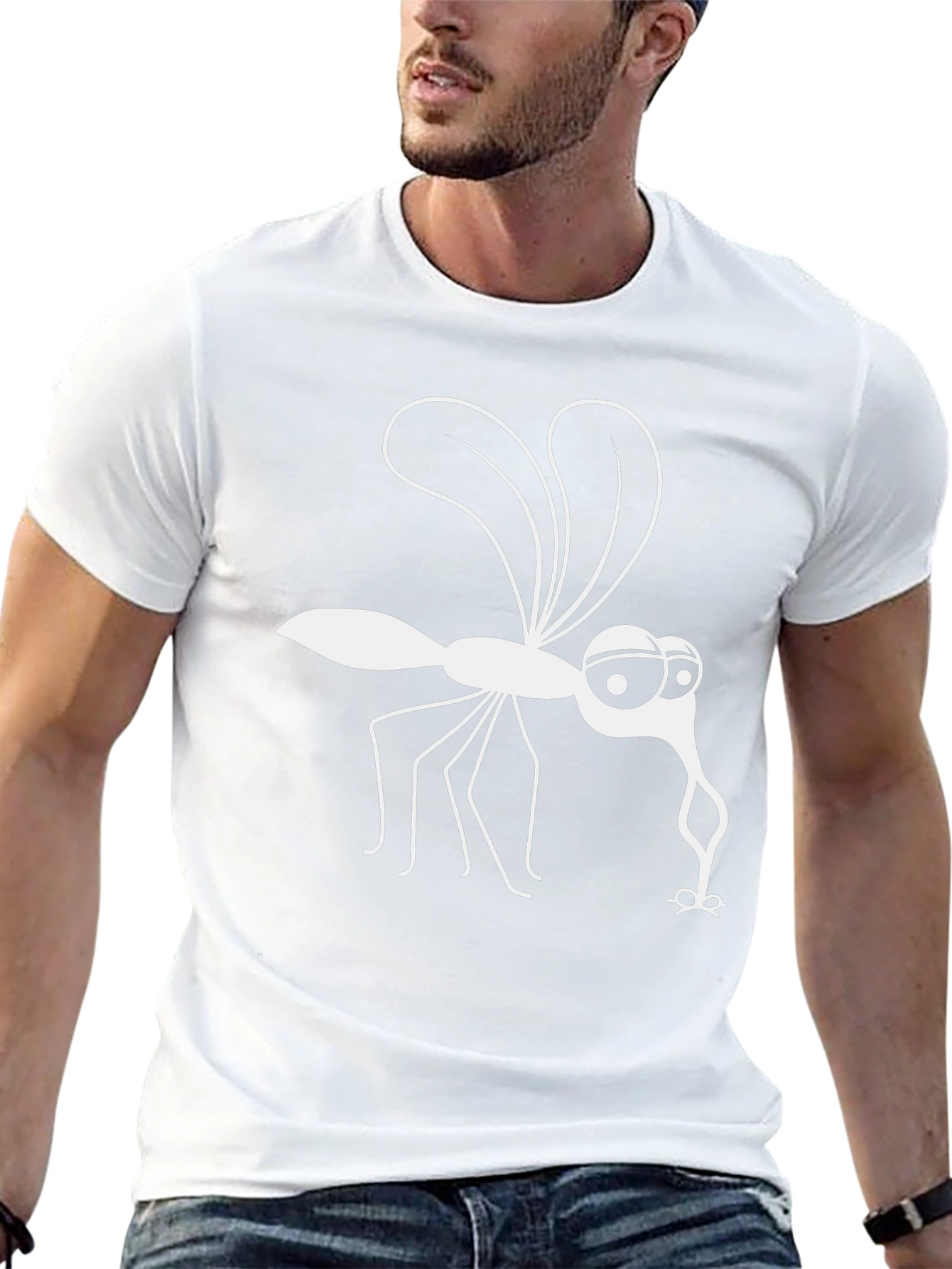 Funny Mosquito Graphic Tee - Black Cotton T-Shirt