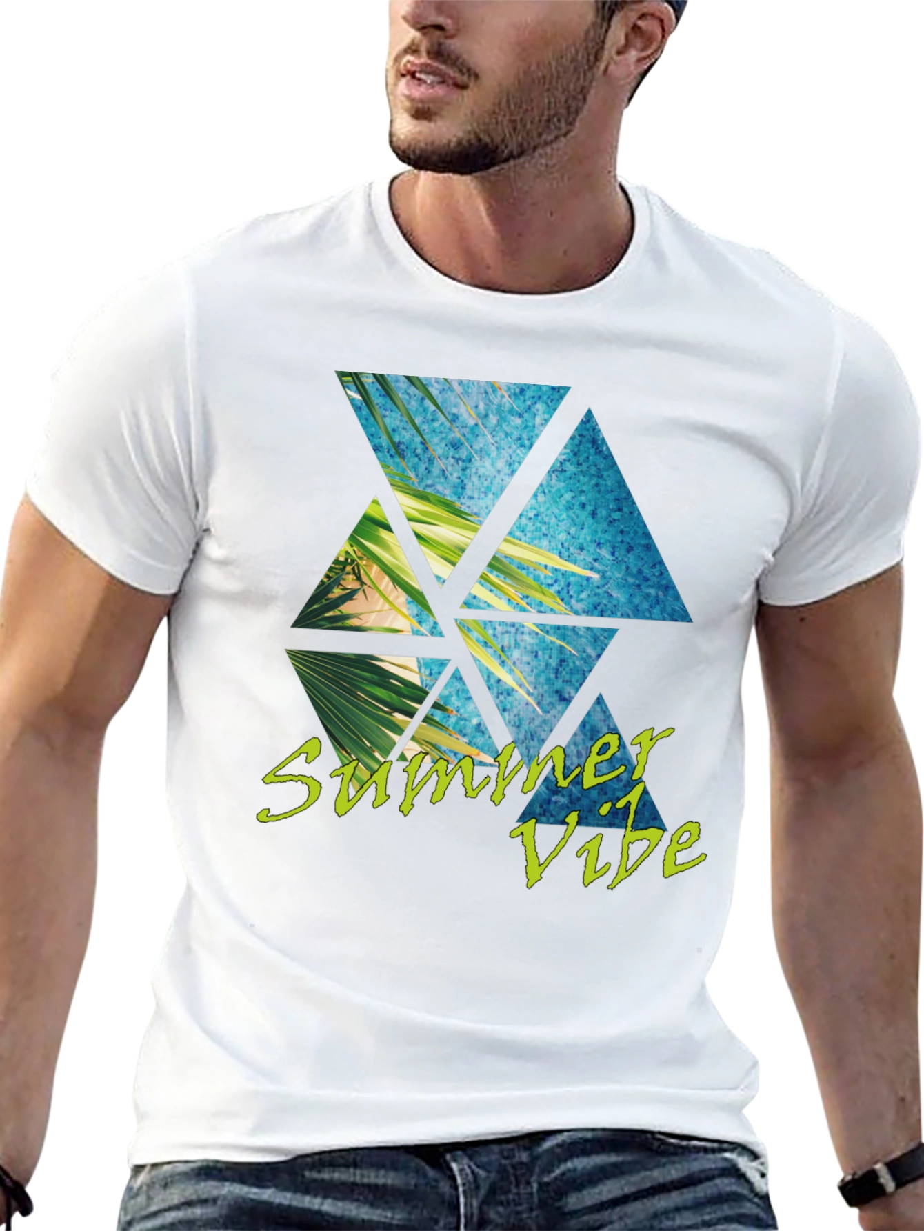 Summer Vibe T-Shirt: Tropical Triangle Design