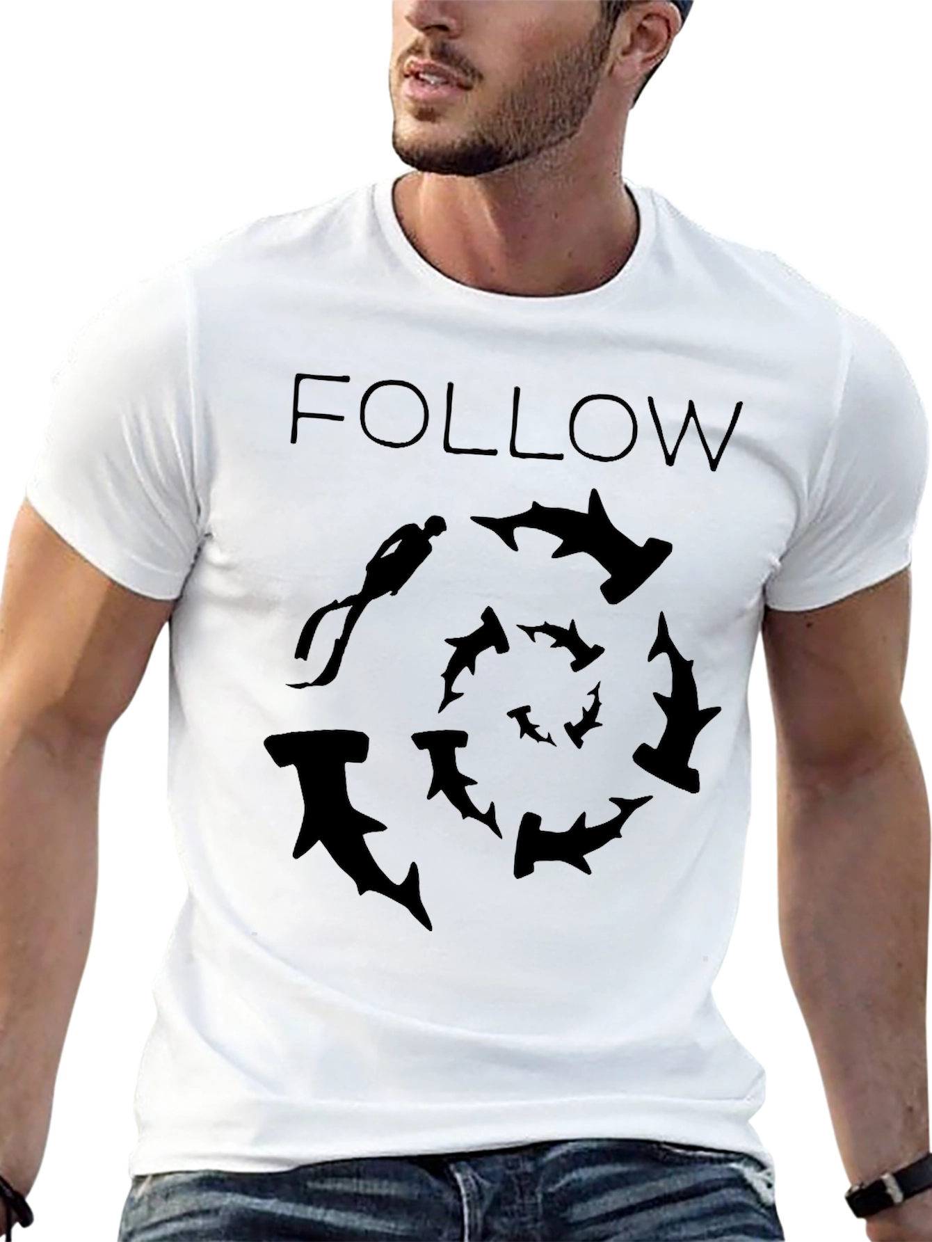 Hammerhead Shark Dive T-Shirt - Follow the Sharks!