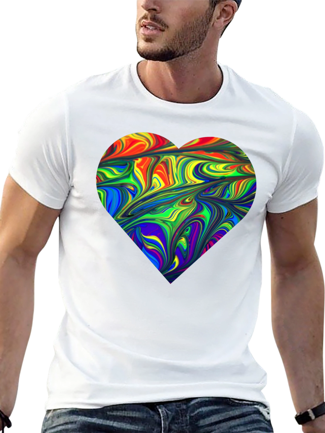 Rainbow Heart Swirl T-Shirt