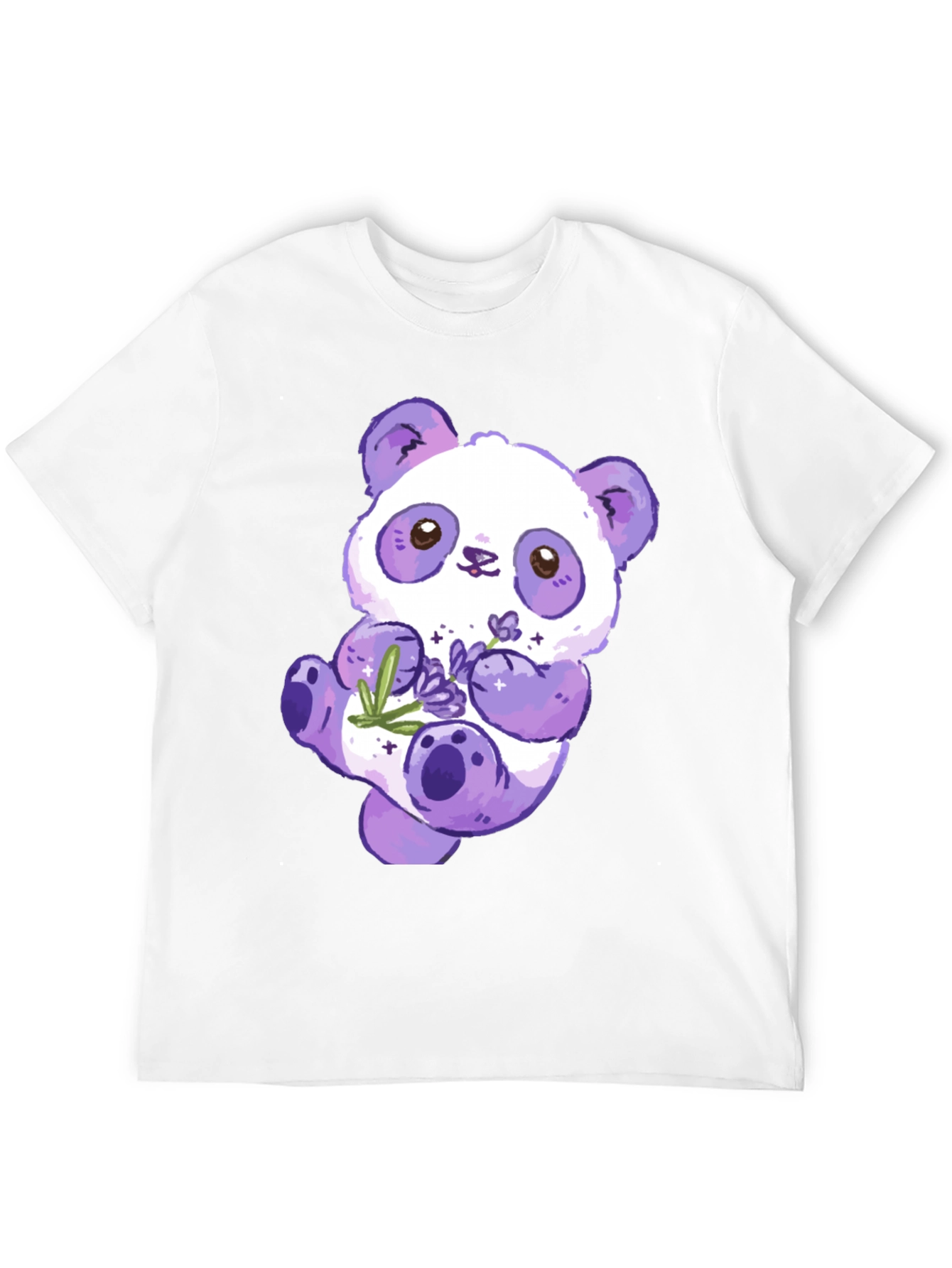 Cute Purple Panda Graphic T-Shirt